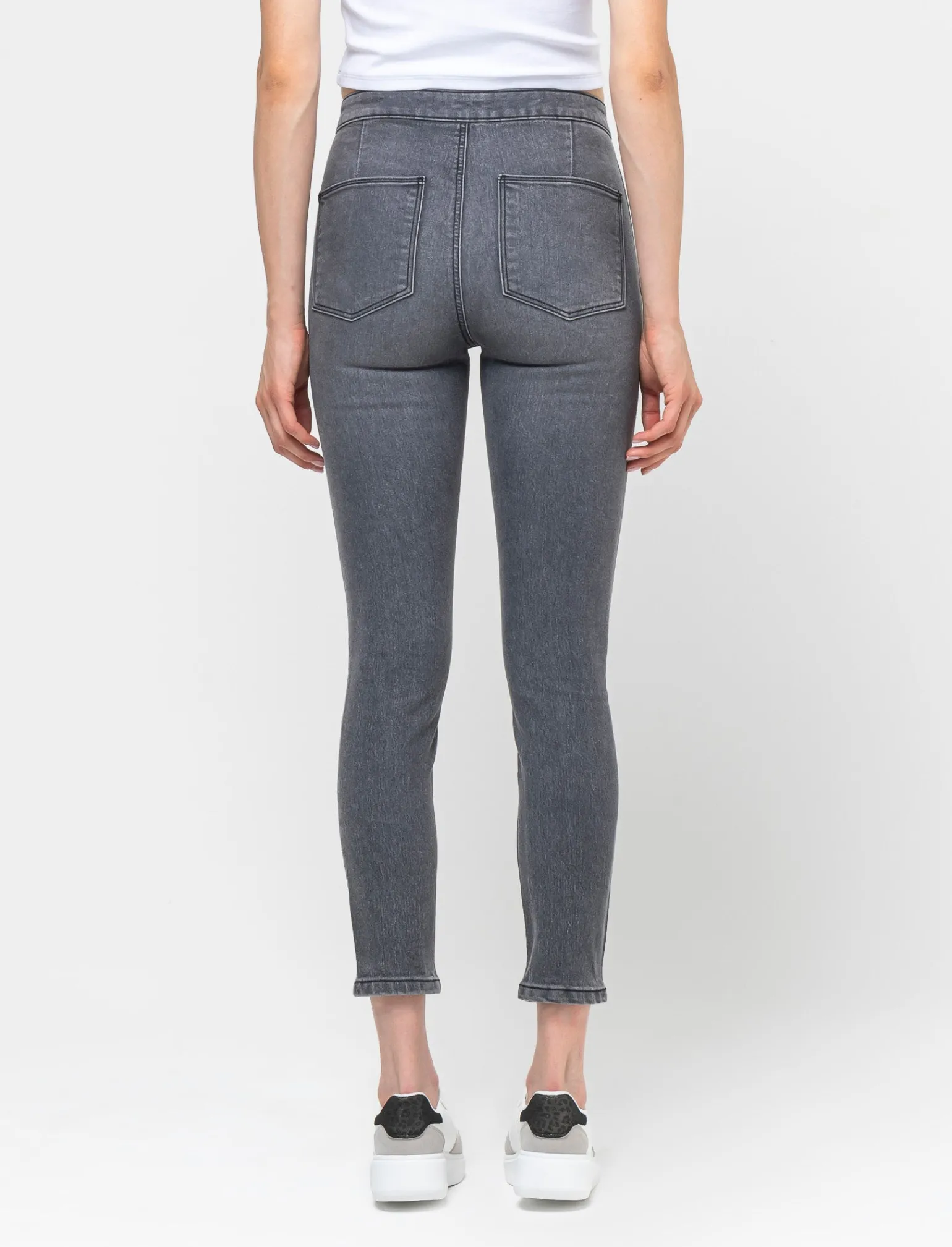 Donna Piazza Italia Jeans<Jeggings skinny vita alta in tessuto elasticizzato e tasche sul retro -