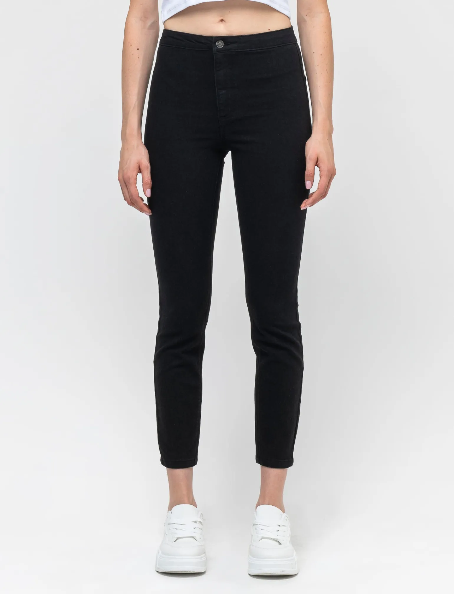 Donna Piazza Italia Jeans<Jeggings skinny vita alta in tessuto elasticizzato e tasche sul retro -