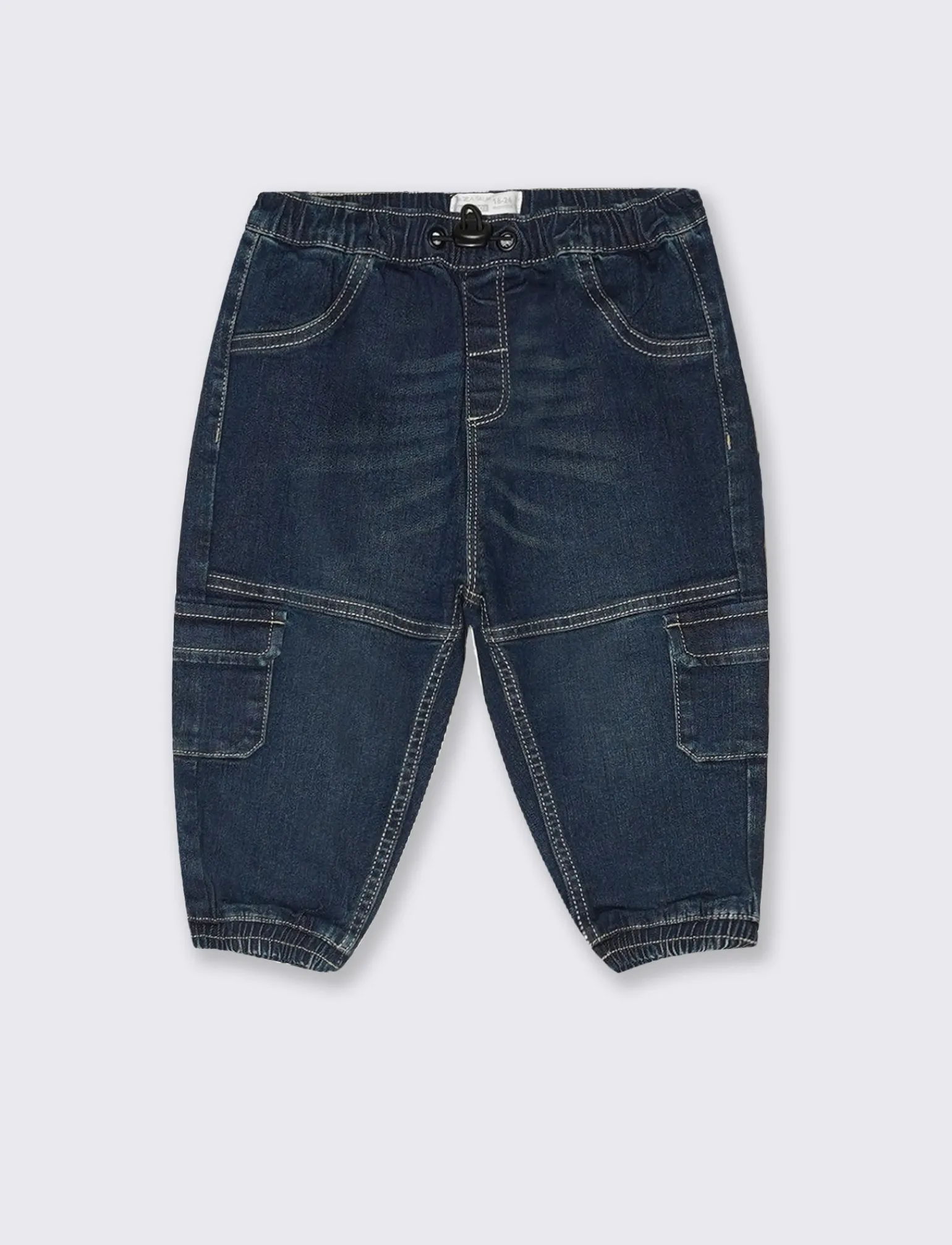 Piazza Italia Neonato | Jeans<Jensa modello cargo, con elastici al fondo e tasconi laterali - Denim