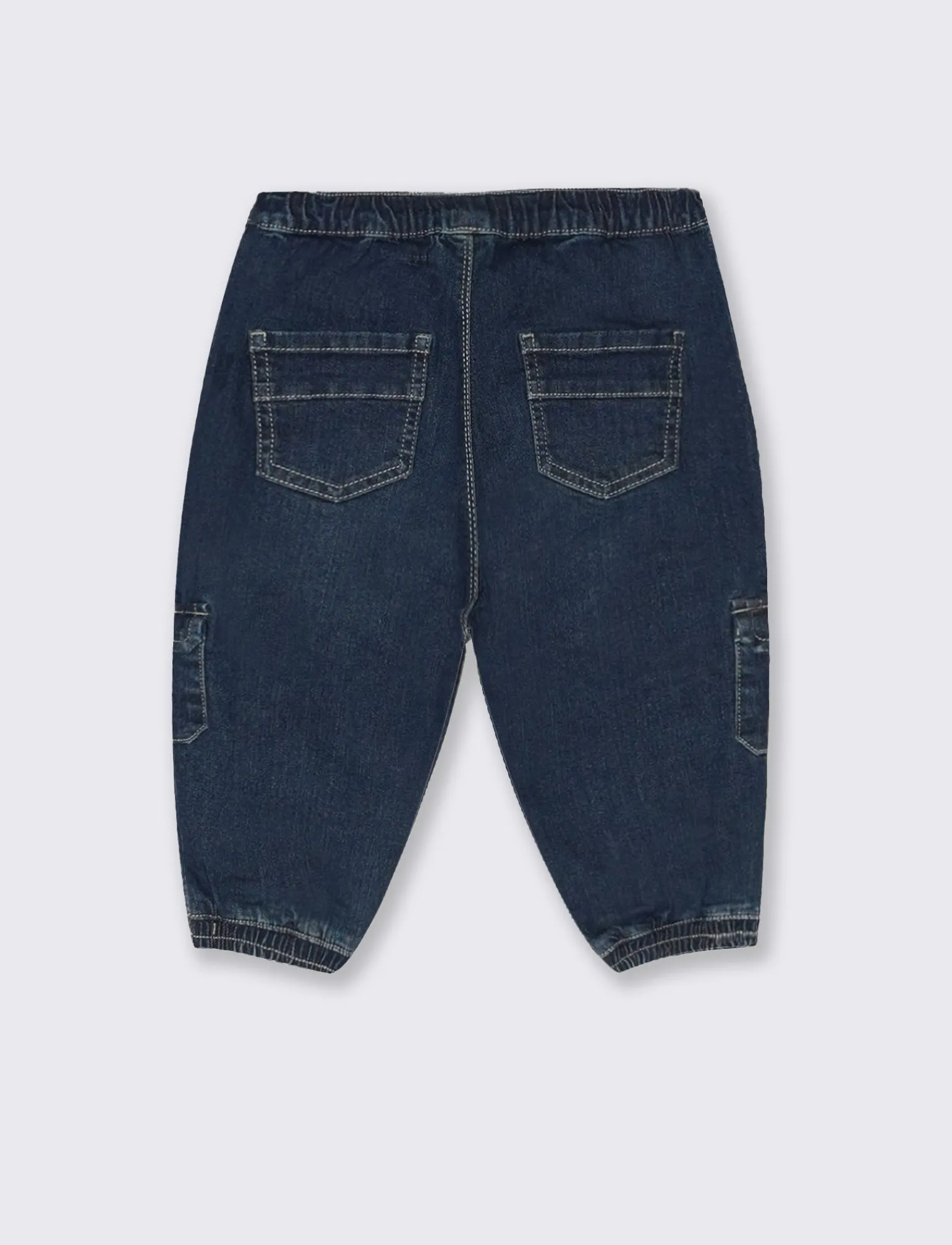 Piazza Italia Neonato | Jeans<Jensa modello cargo, con elastici al fondo e tasconi laterali - Denim