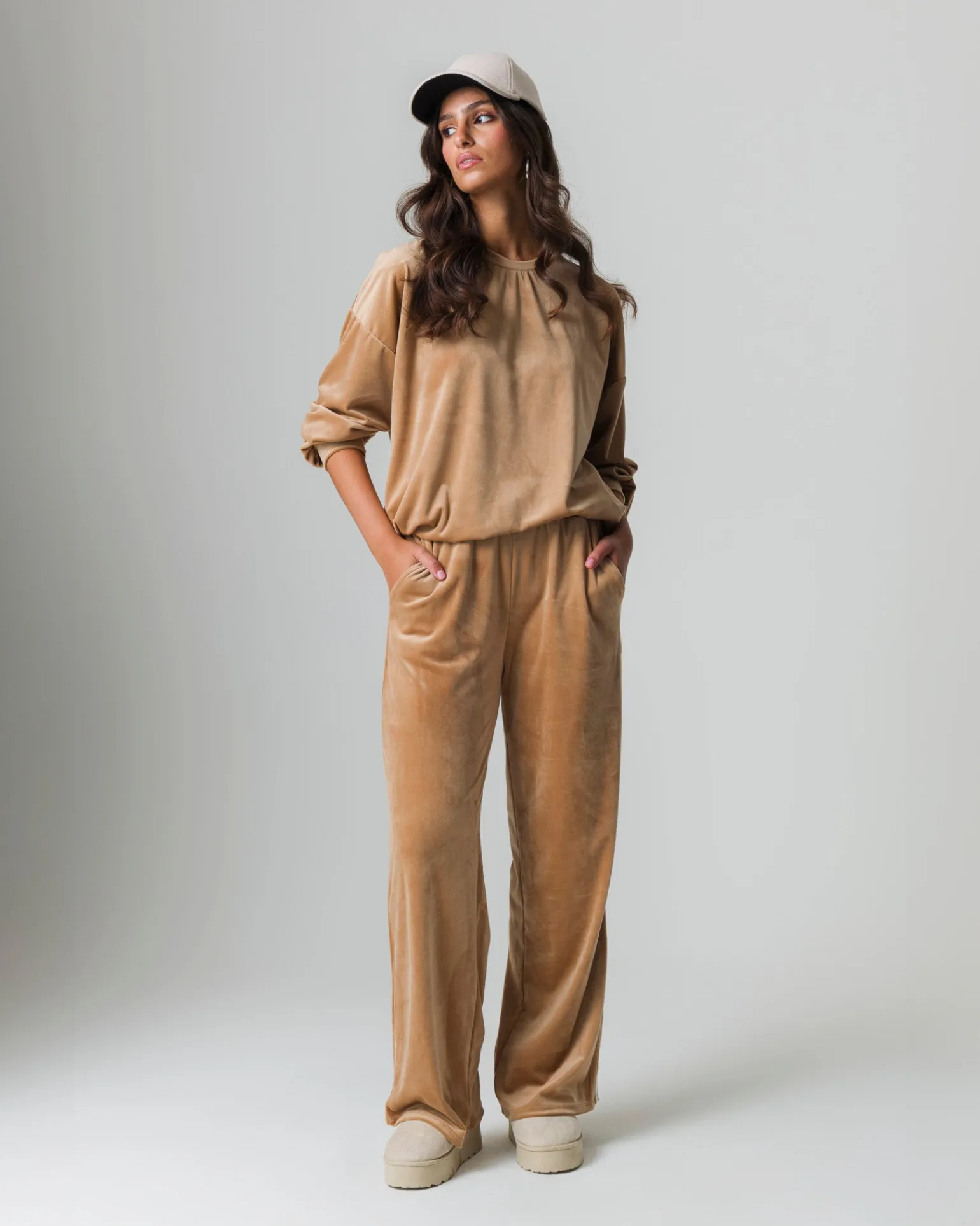 Donna Piazza Italia Pantaloni<Jogger basico con elastico in vita e tasche a taglio sui fianchi - Cammello