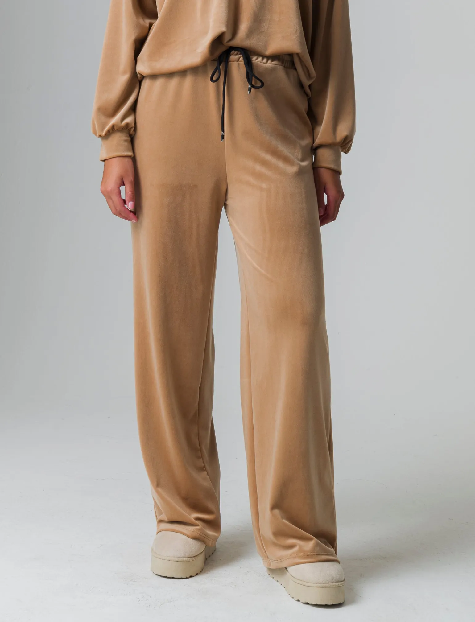 Donna Piazza Italia Donna | Pantaloni<Jogger con elastico in vita e coulisse vestibilità regular - Cammello