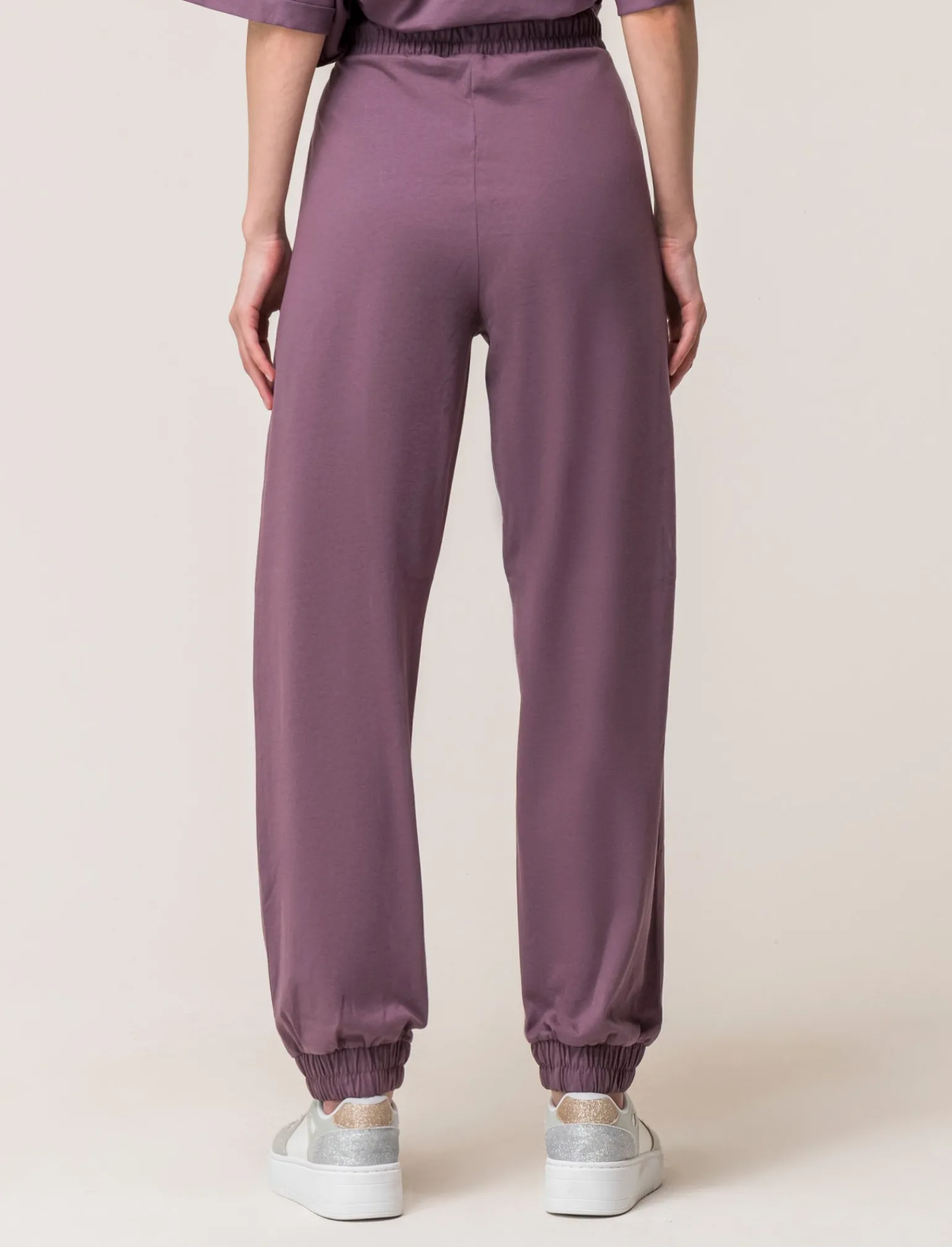 Donna Piazza Italia Donna | Pantaloni<Jogger in cotone, con coulisse ed elastico al fondo - malva