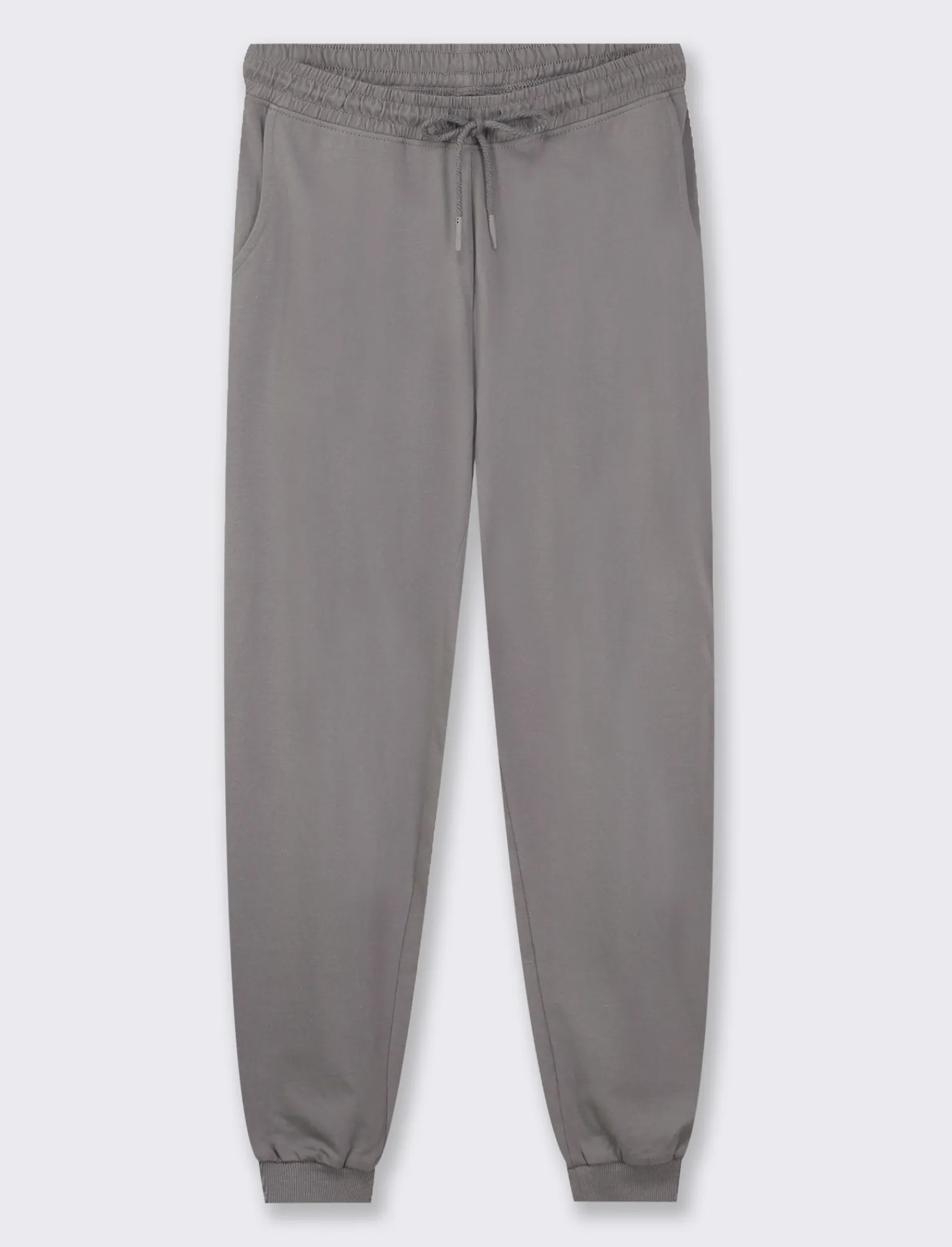 Donna Piazza Italia Donna | Pantaloni<Jogger in cotone, con coulisse, fondo in tessuto elastico a costina - piombo
