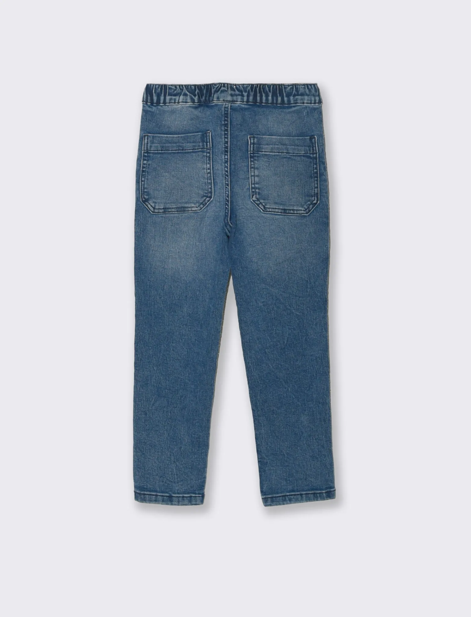 Bambino Piazza Italia Bambino | Jeans<Jogger pant da bambino in tessuto smacchinato effetto denim con tagòli frontali e patch - Denim