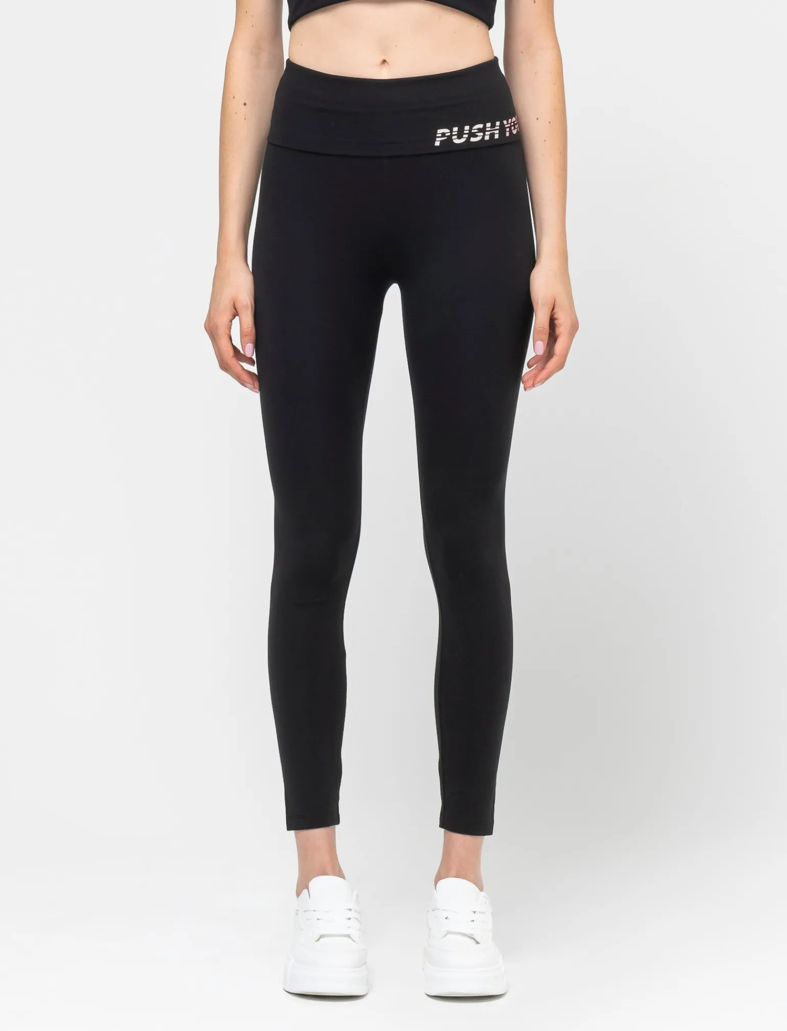 Donna Piazza Italia Donna | Pantaloni<Legging basico con bustino alto risvoltato e stampa - var 1