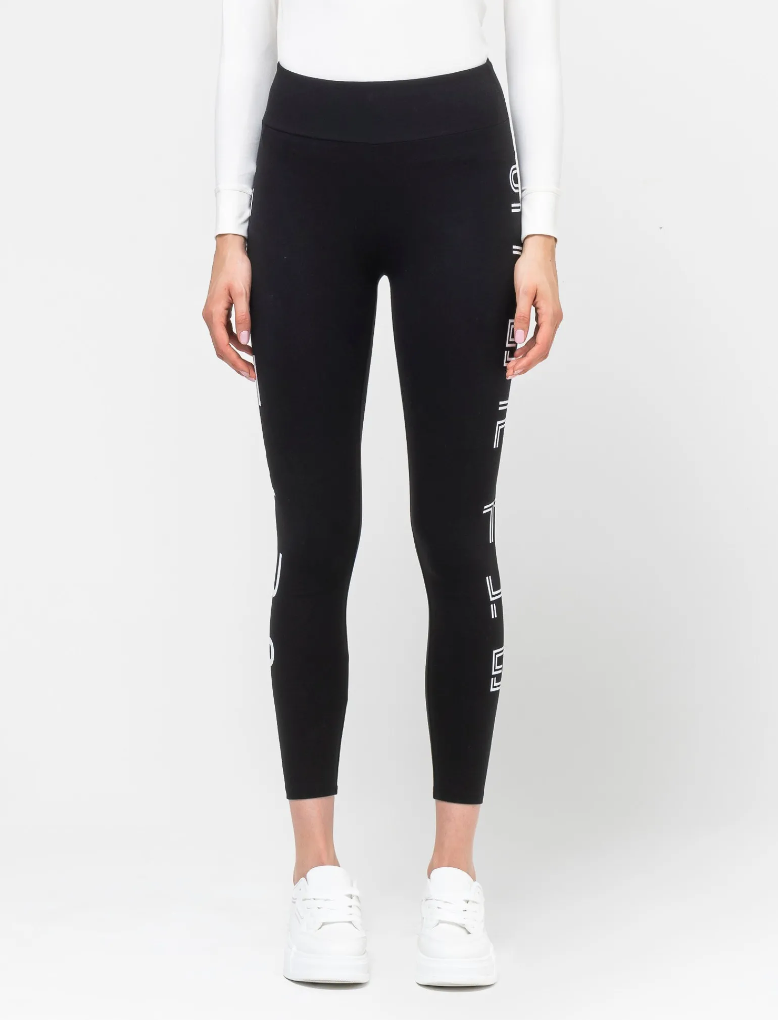 Donna Piazza Italia Donna | Pantaloni<Legging in jersey di cotone elastico con stampa laterale - var 1