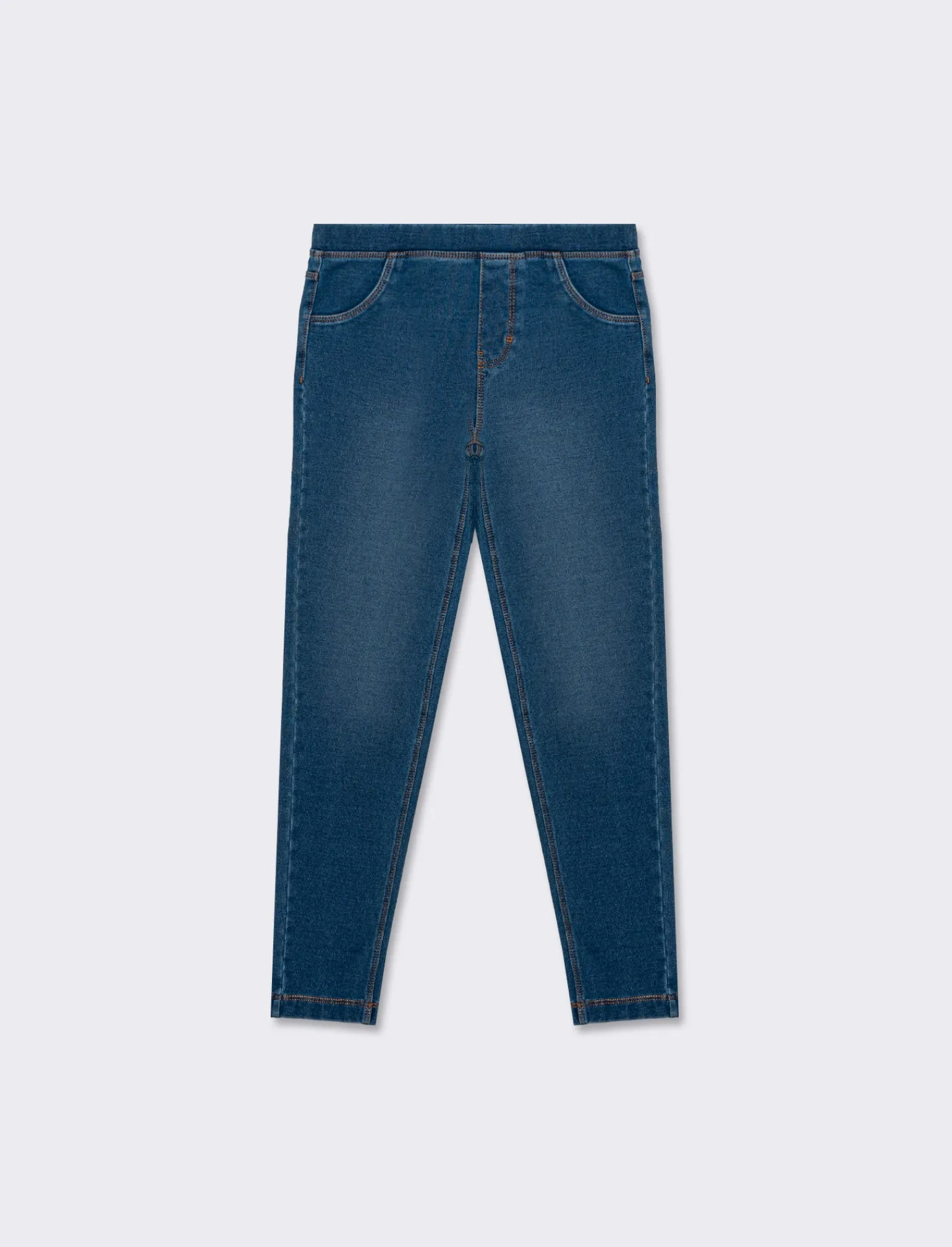 Piazza Italia Bambina | Leggings E Jogger<Leggings in cotone effetto denim con cuciture a contrasto e tasche posteriori - Denim
