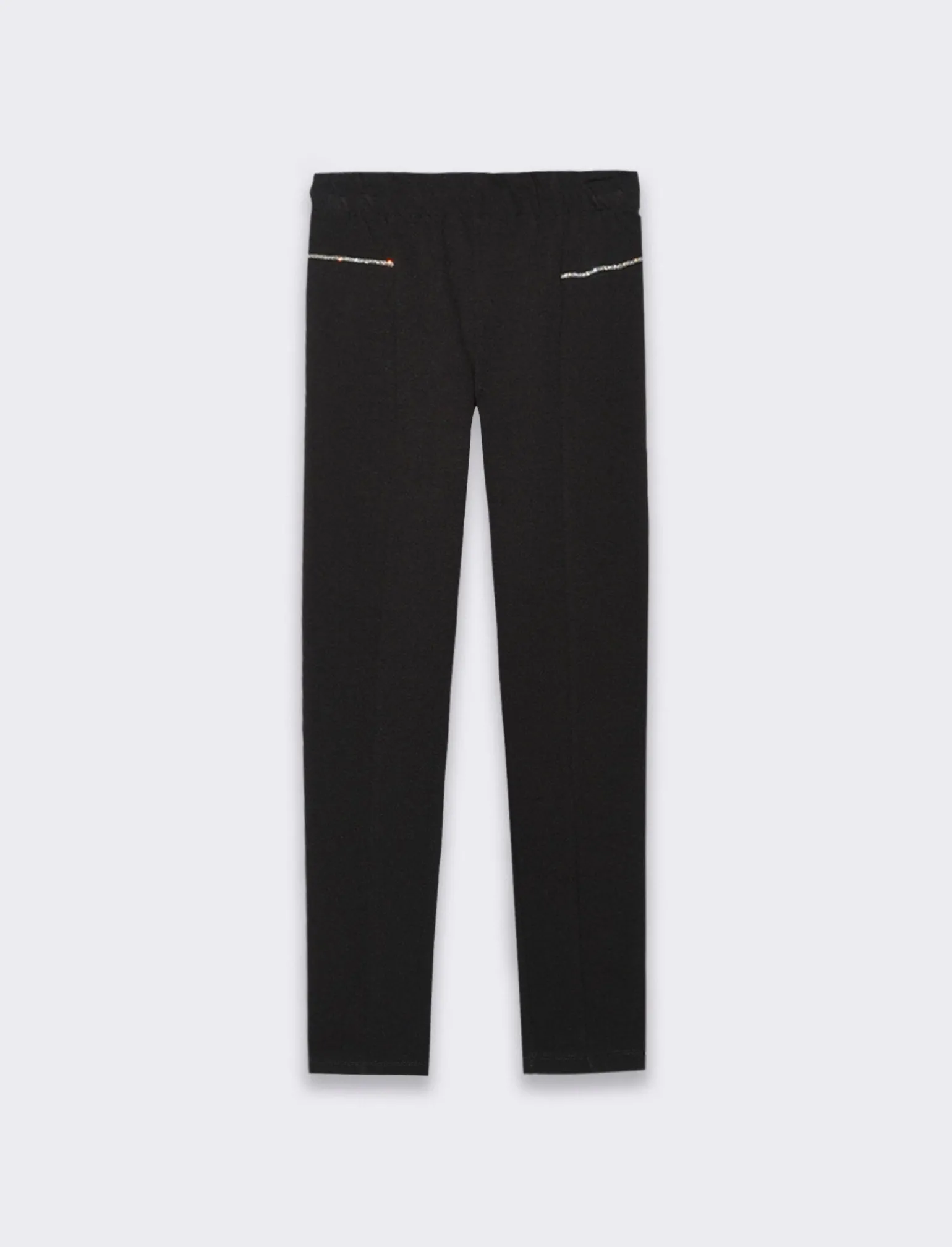 Piazza Italia Bambina | Leggings E Jogger<Leggings in punto-milano con dettaglio strass sul davanti. - Nero