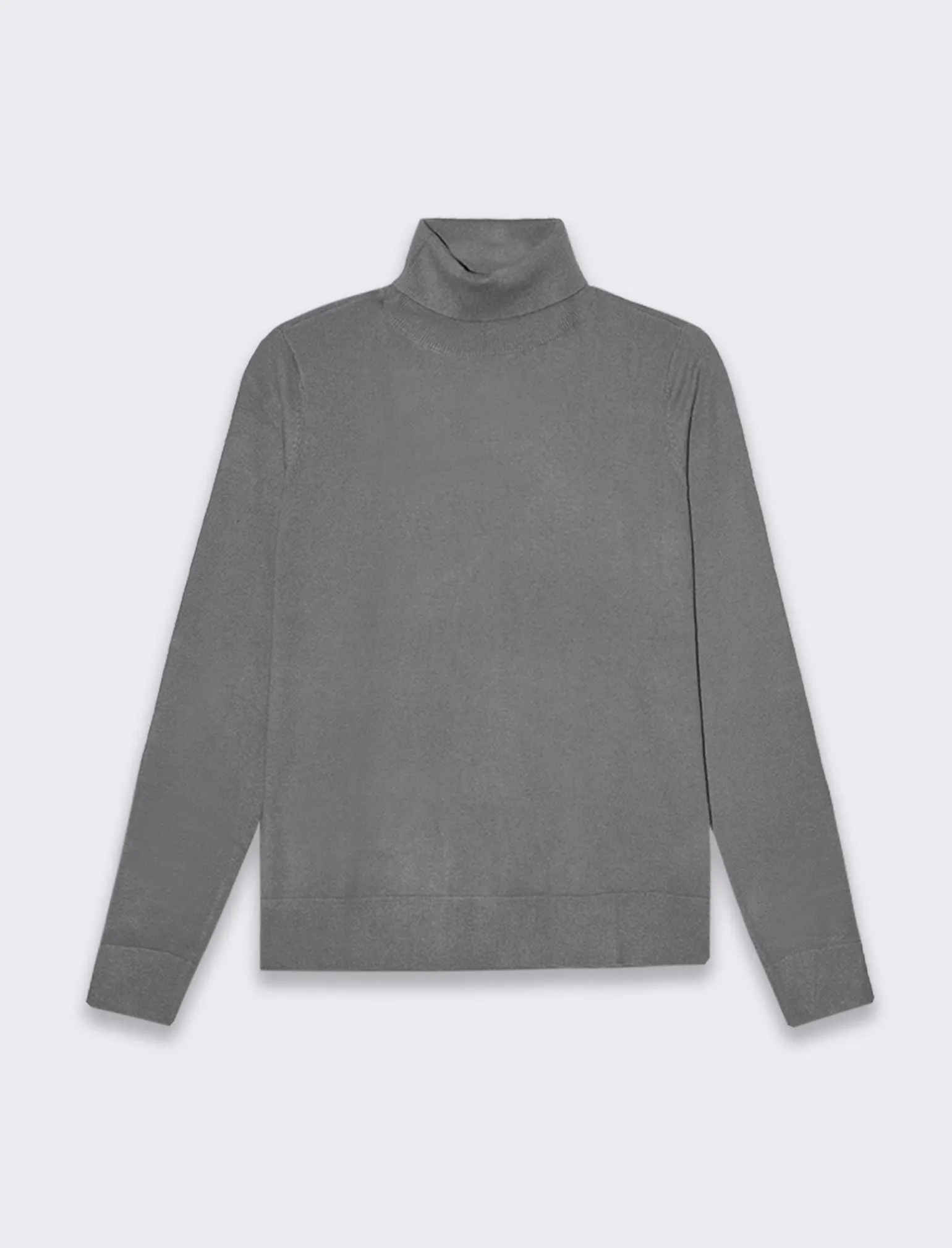 Donna Piazza Italia Donna | Maglieria<Maglia a collo alto basica in maglia fine vestibilità comfort - Antracite melange