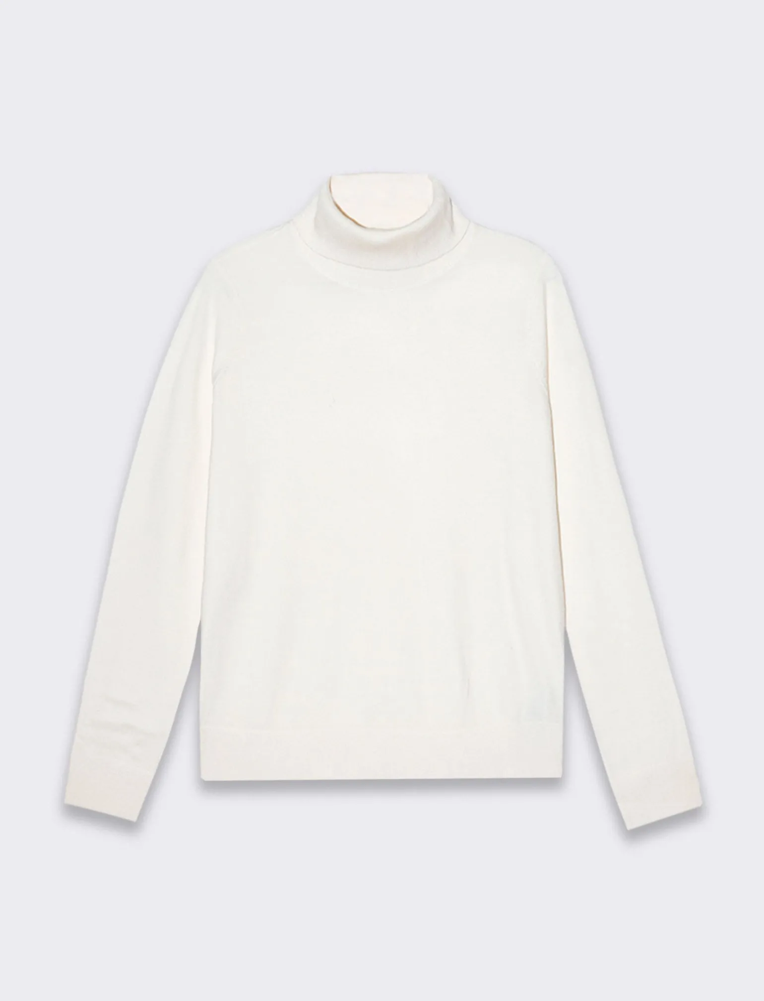 Donna Piazza Italia Donna | Maglieria<Maglia a collo alto basica in maglia fine vestibilità comfort - Avorio