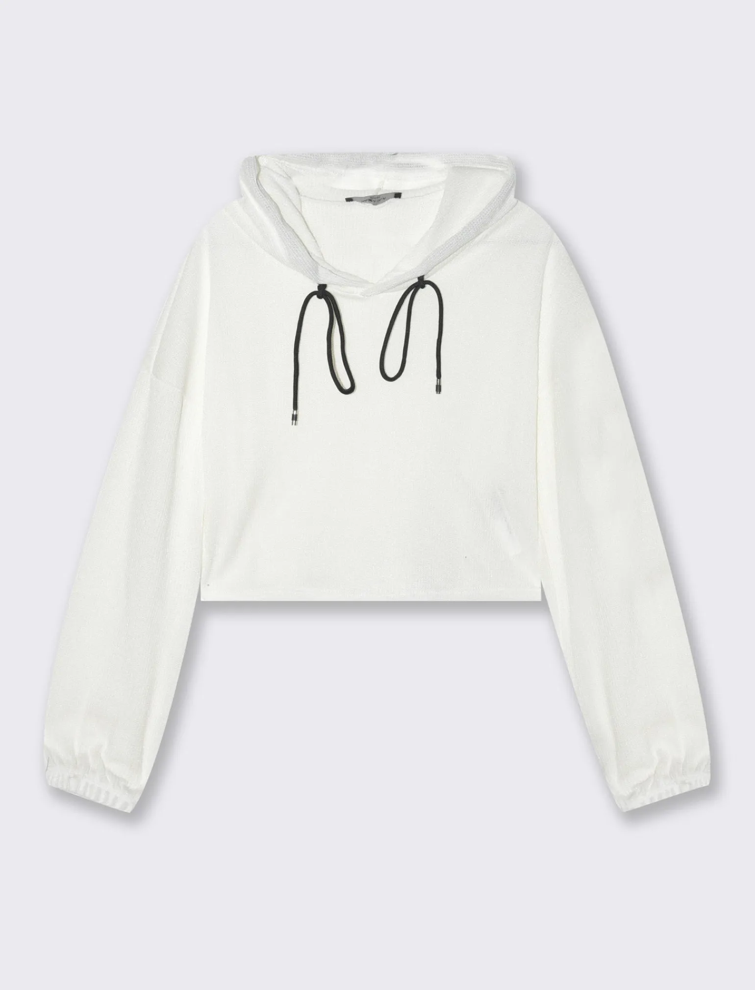 Donna Piazza Italia Maglieria<Maglia a coste con cappuccio - latte