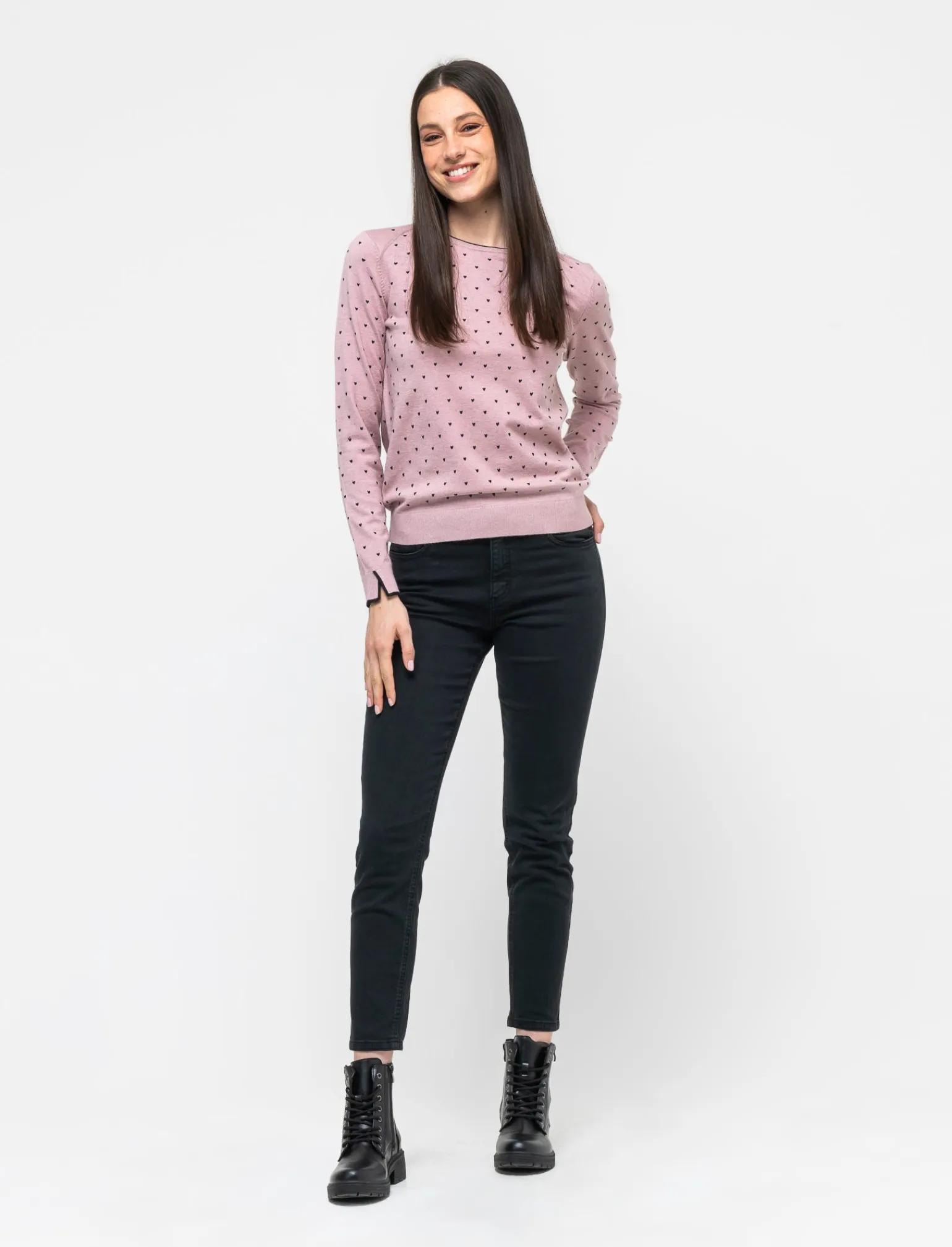 Donna Piazza Italia Donna | Maglieria<Maglia a girocollo in filato con motivo floccato stampato - antico