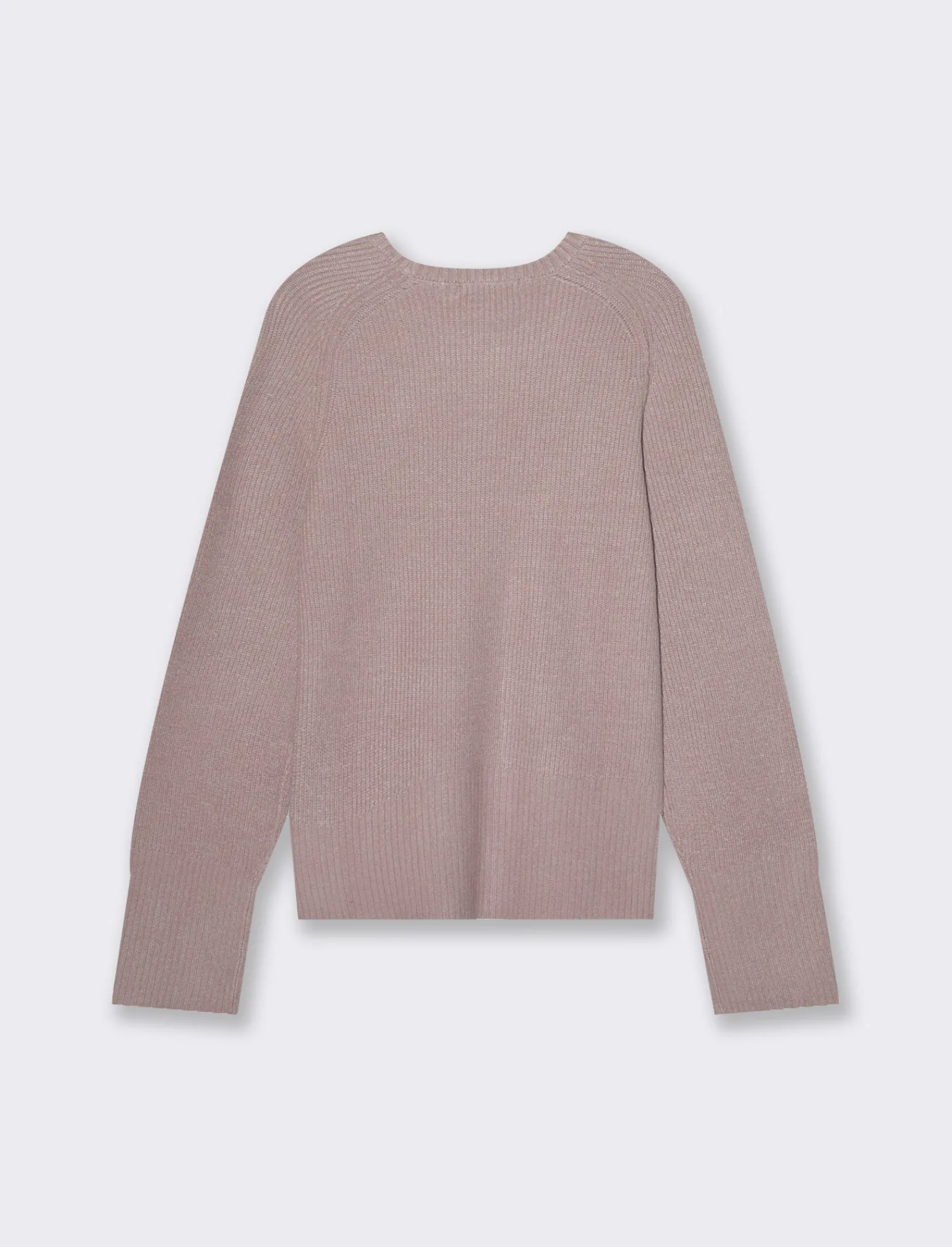 Donna Piazza Italia Maglieria<Maglia a girocollo in manica lunga con spacchi laterali - Rosa antico