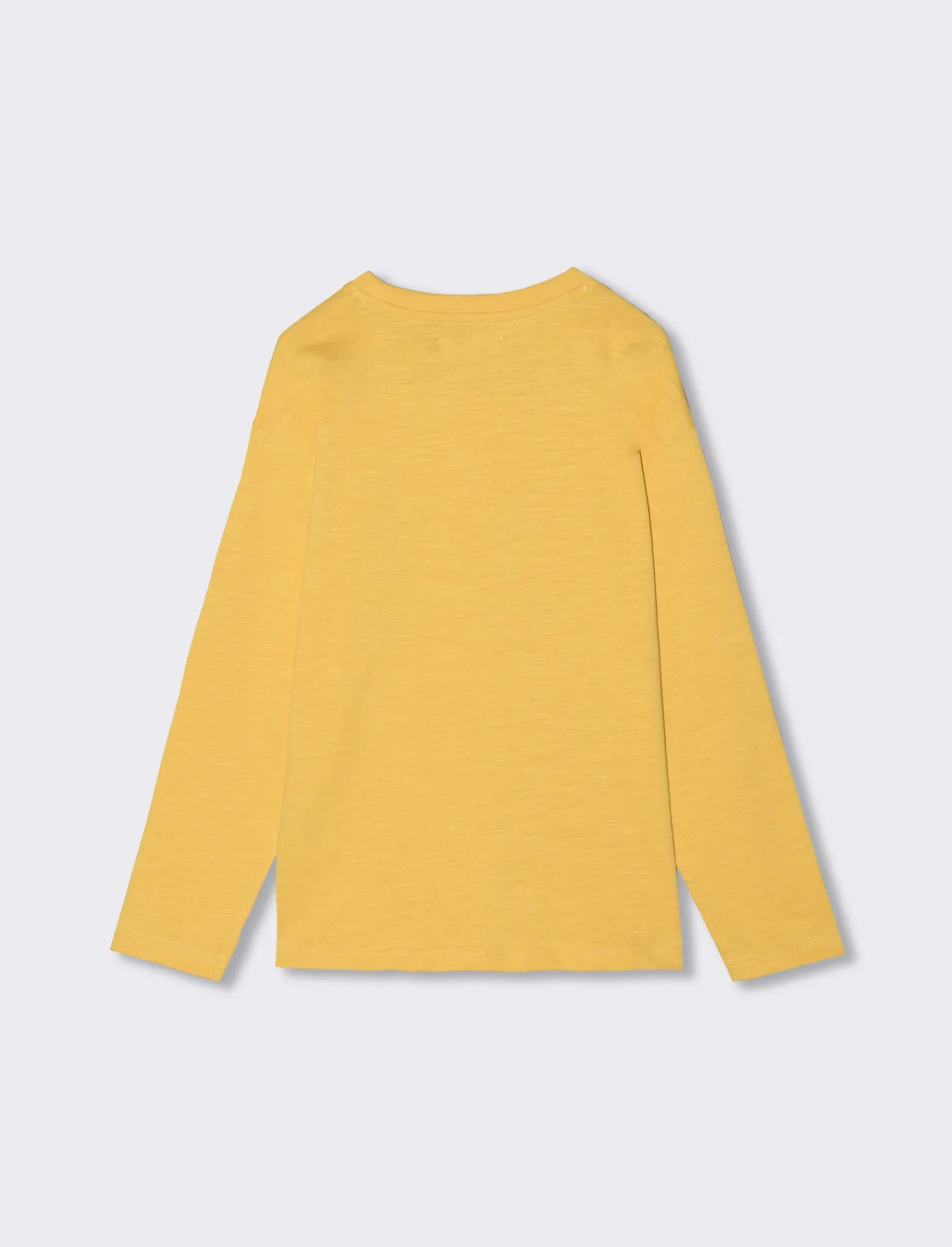 Bambino Piazza Italia Bambino | Maglieria<Maglia a maniche lunghe in jersey fiammato con stampa frontale, in quattro colori - Ocra
