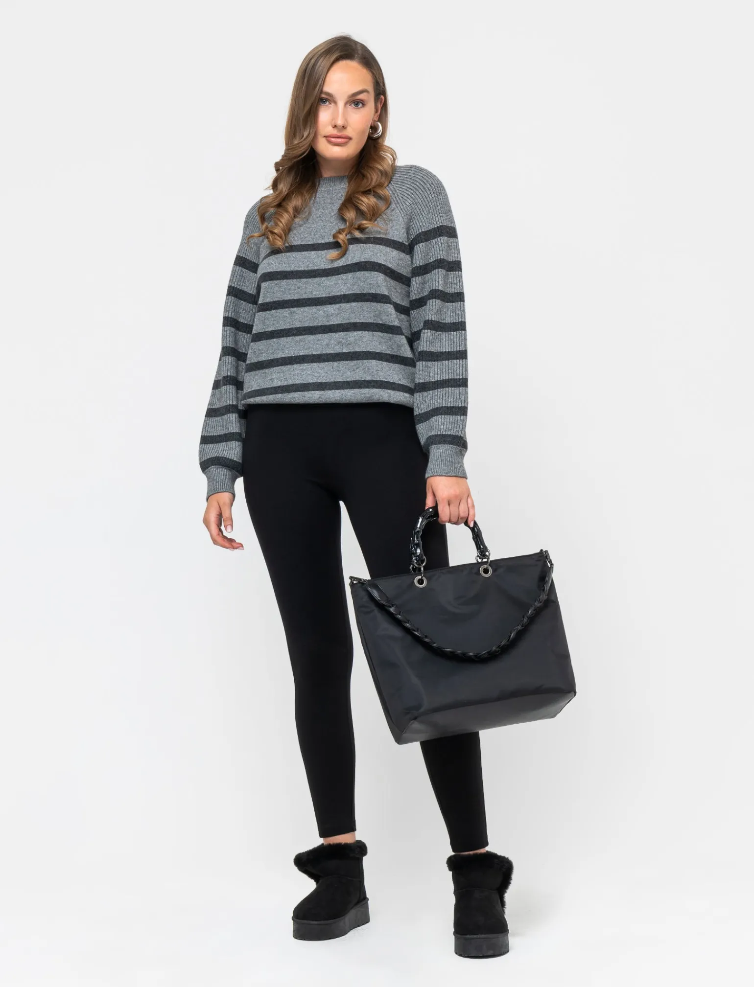 Donna Piazza Italia Donna | Maglieria<Maglia a righe con manica raglan e polsi e fondo a costa elastica - var 2