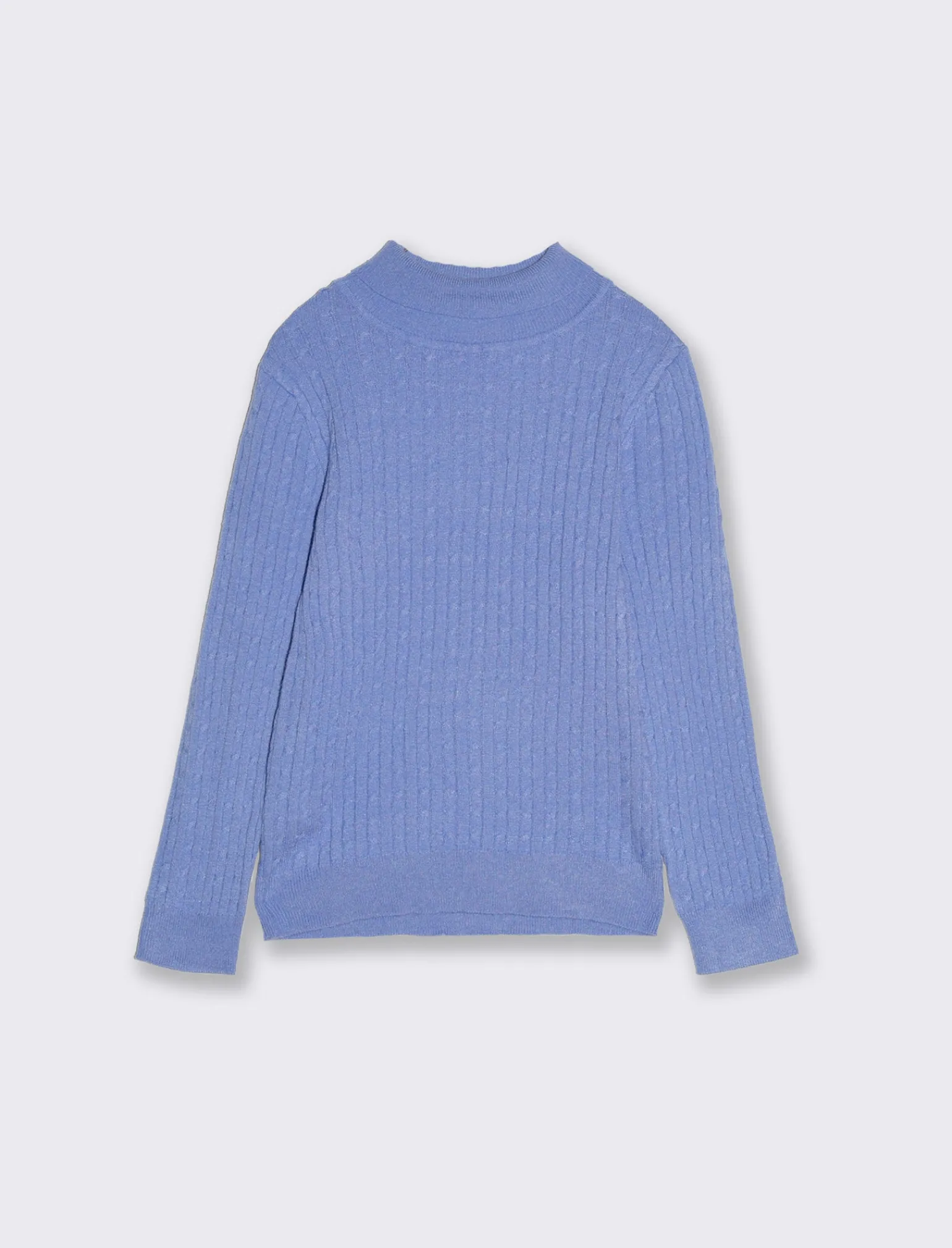 Piazza Italia Bambina | Maglieria<Maglia a trecce da bambina in viscosa collo alto - Azzurro