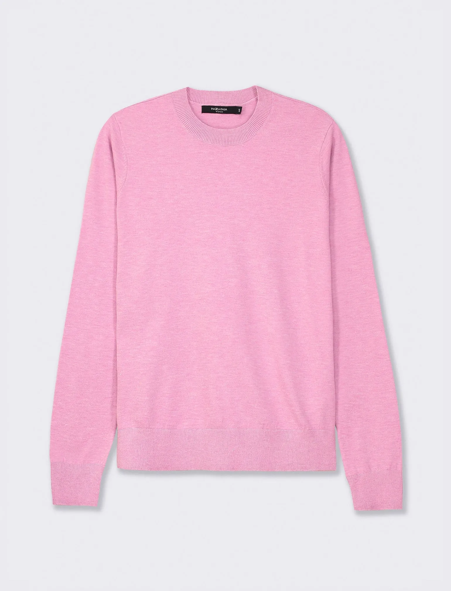 Donna Piazza Italia Donna | Maglieria<Maglia basic modello girocollo in maglia fine - BEGONIA