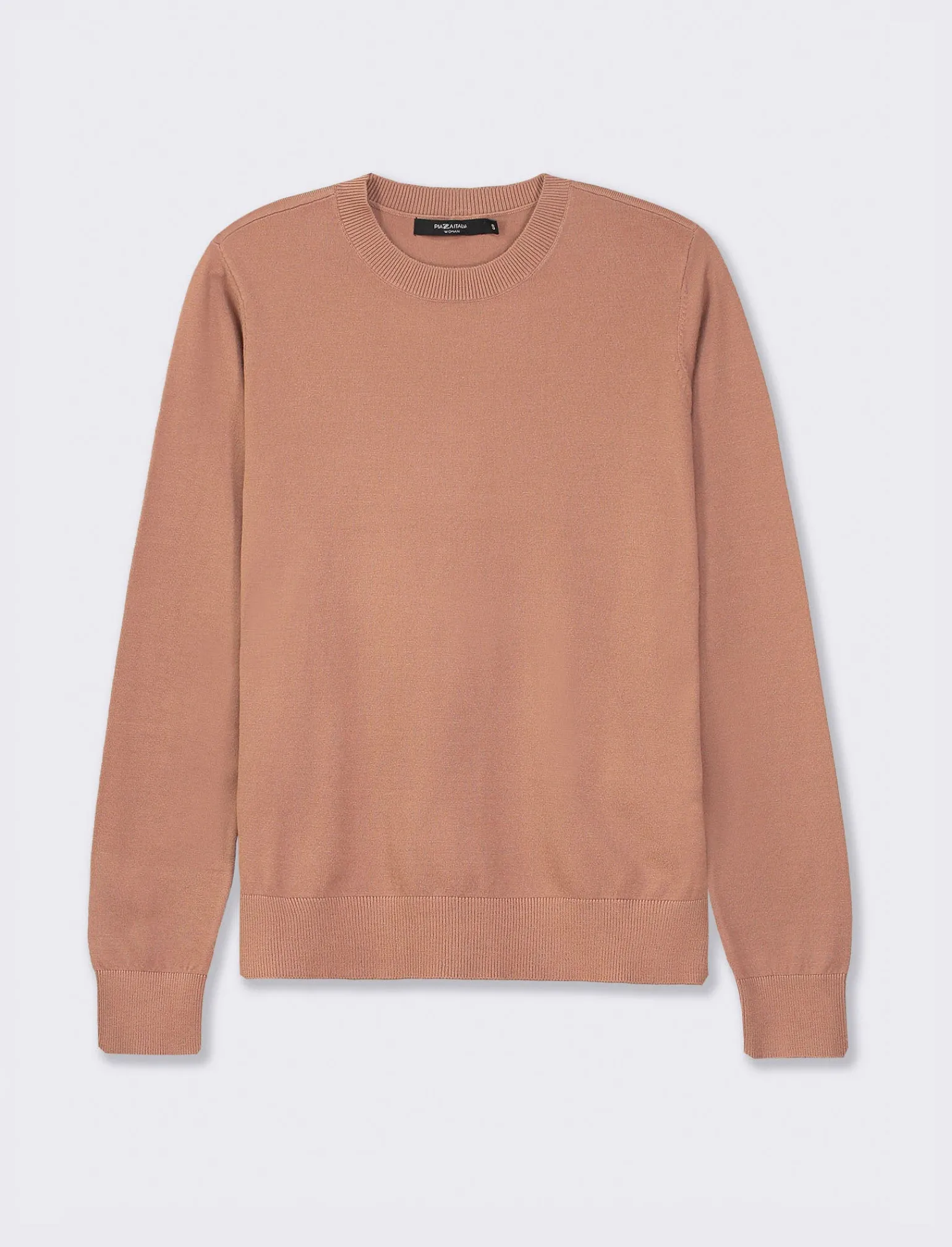 Donna Piazza Italia Donna | Maglieria<Maglia basic modello girocollo in maglia fine - castoro