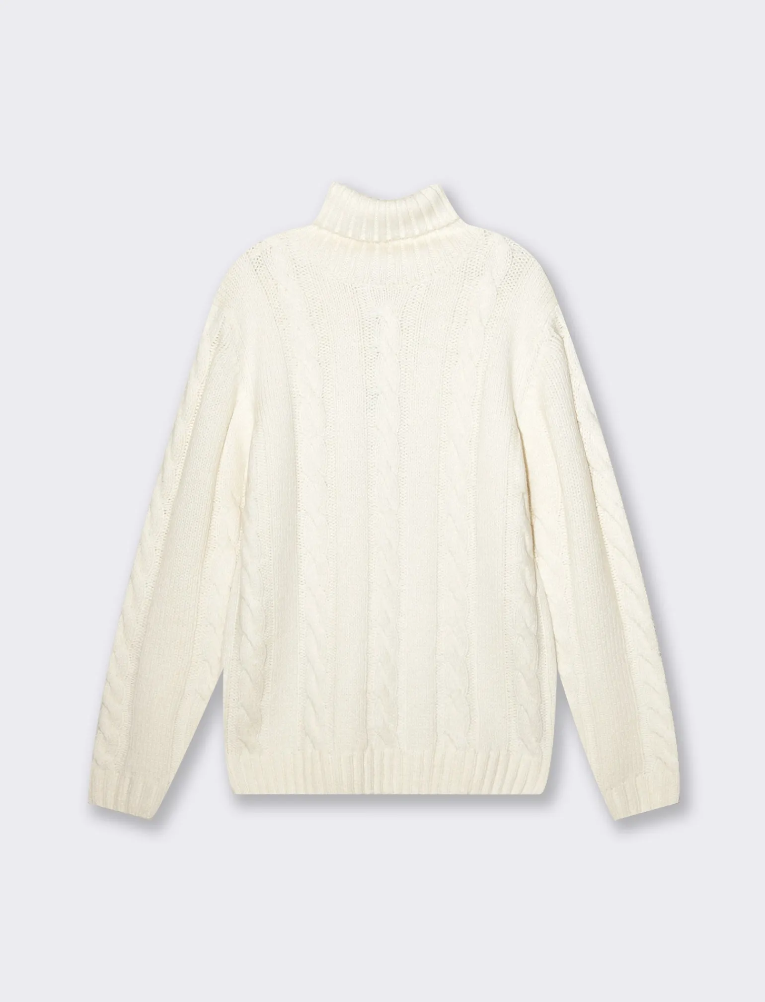 Uomo Piazza Italia Maglieria<Maglia collo alto lavorazione jacquard a trecce regular fit - ecru