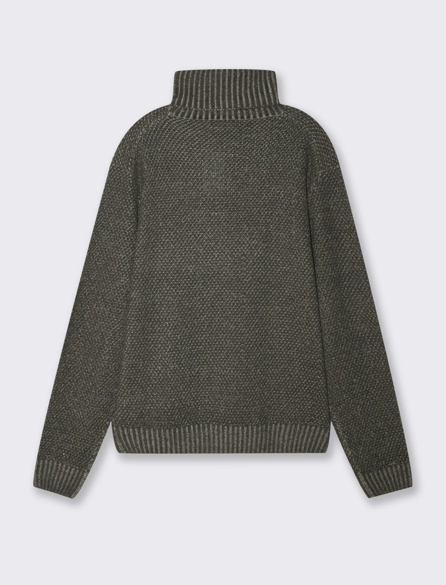 Uomo Piazza Italia Uomo | Maglieria<Maglia collo alto regolabile con coulisse e lvorazione jacquard bicolor - piombo