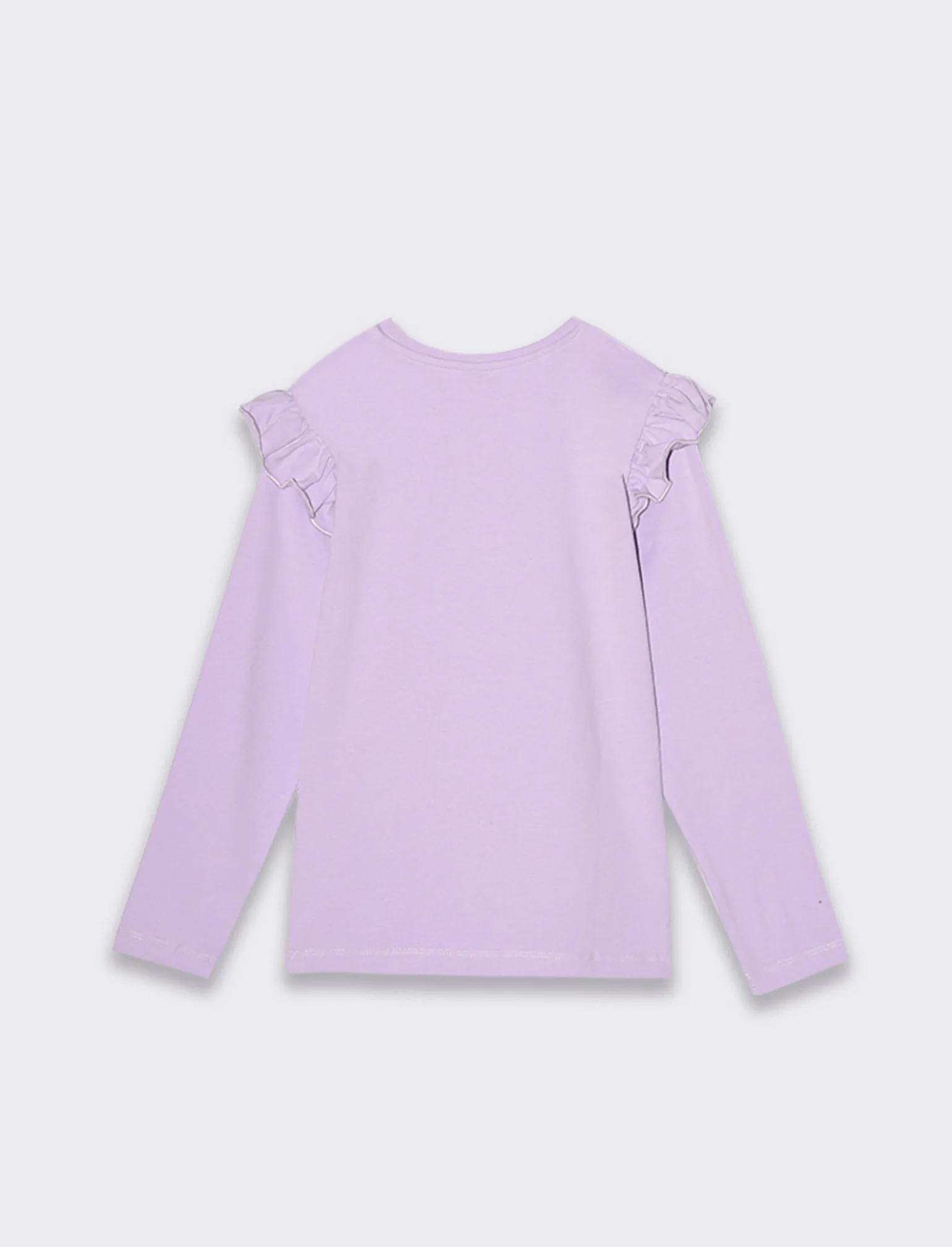 Piazza Italia Bambina | T-Shirt E Top<Maglia con rouches alle maniche e stampa con strass e paillettes - Lilla