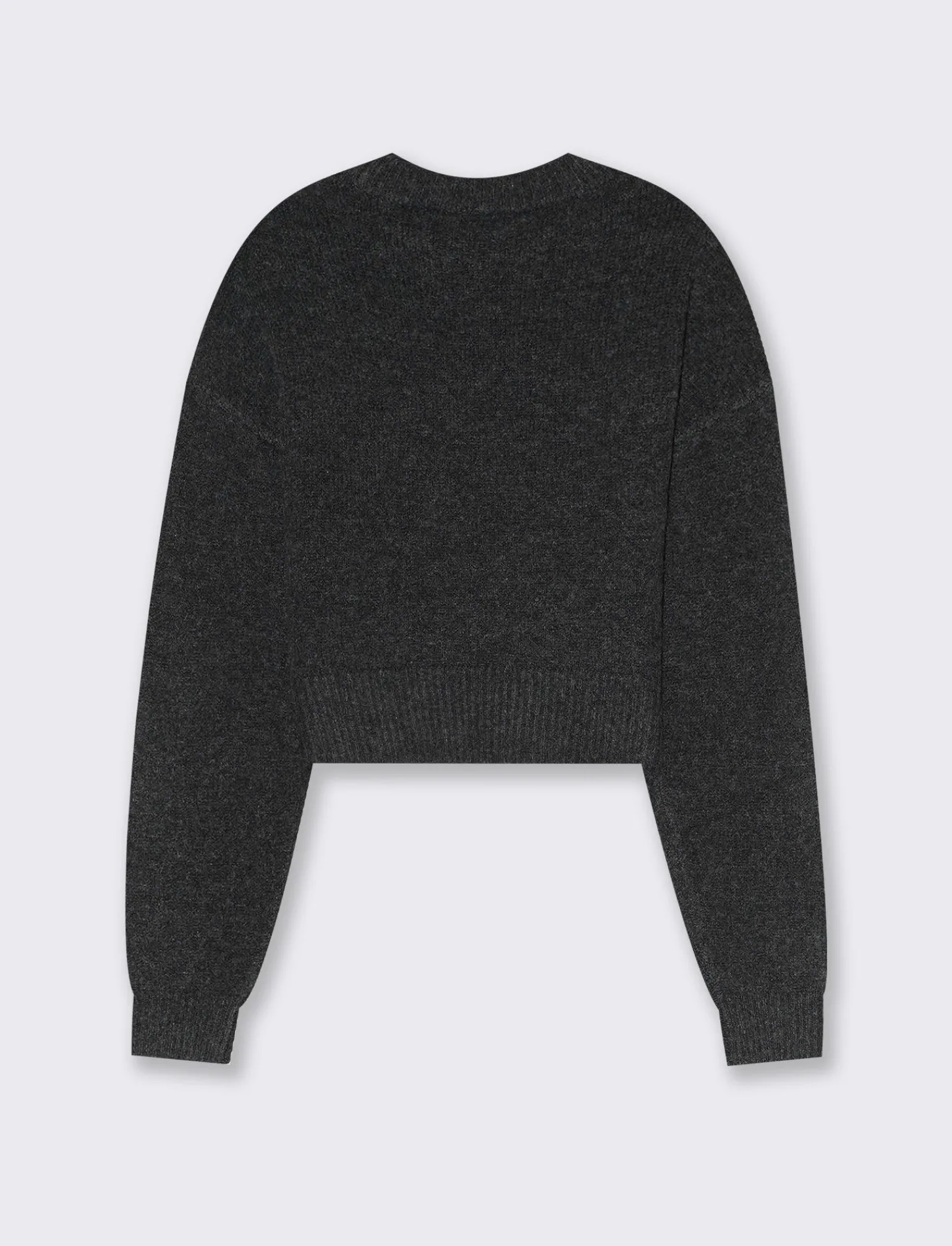 Donna Piazza Italia Maglieria<Maglia crop manica lunga giro collo con spalla a T - Antracite melange