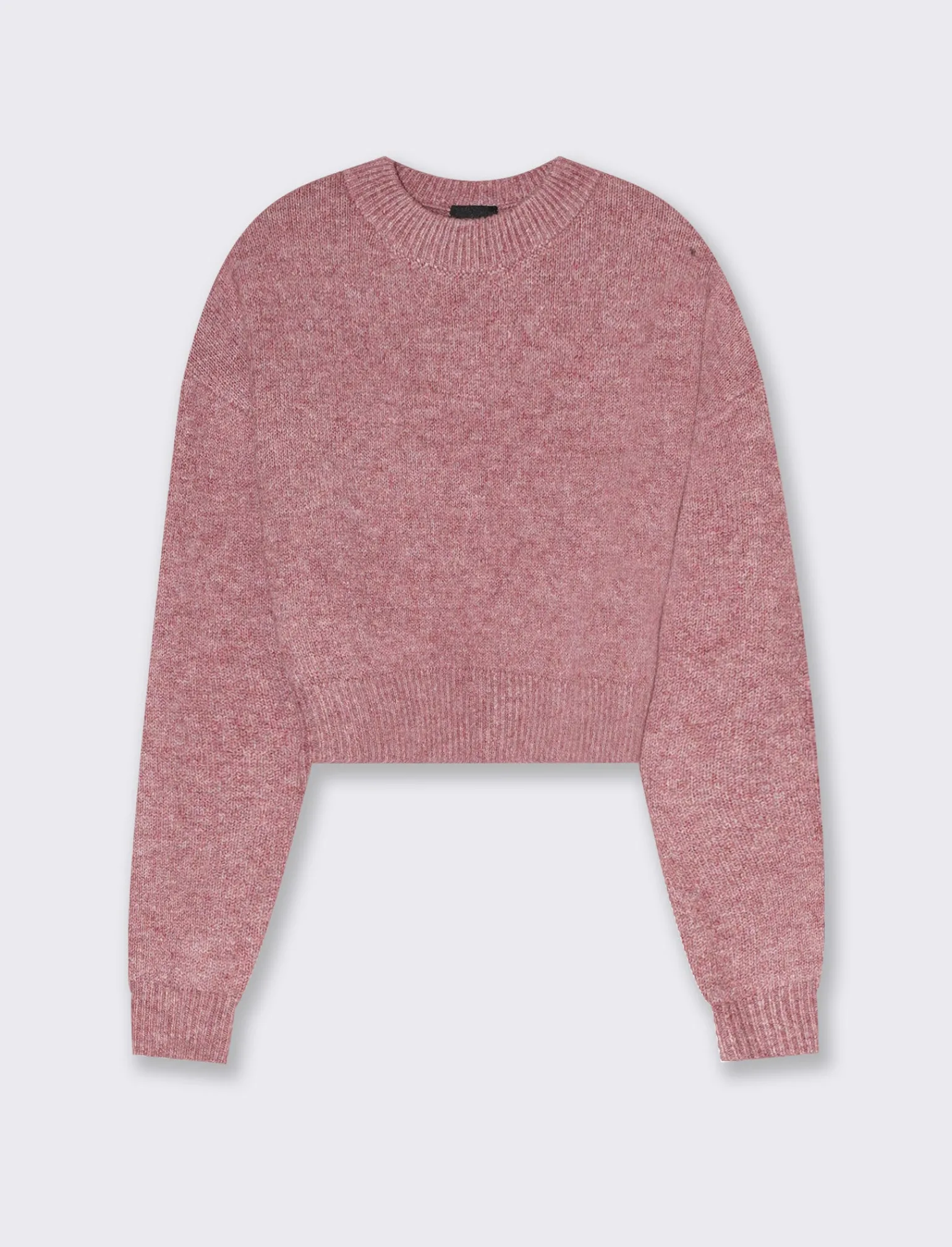 Donna Piazza Italia Maglieria<Maglia crop manica lunga giro collo con spalla a T - Rosa