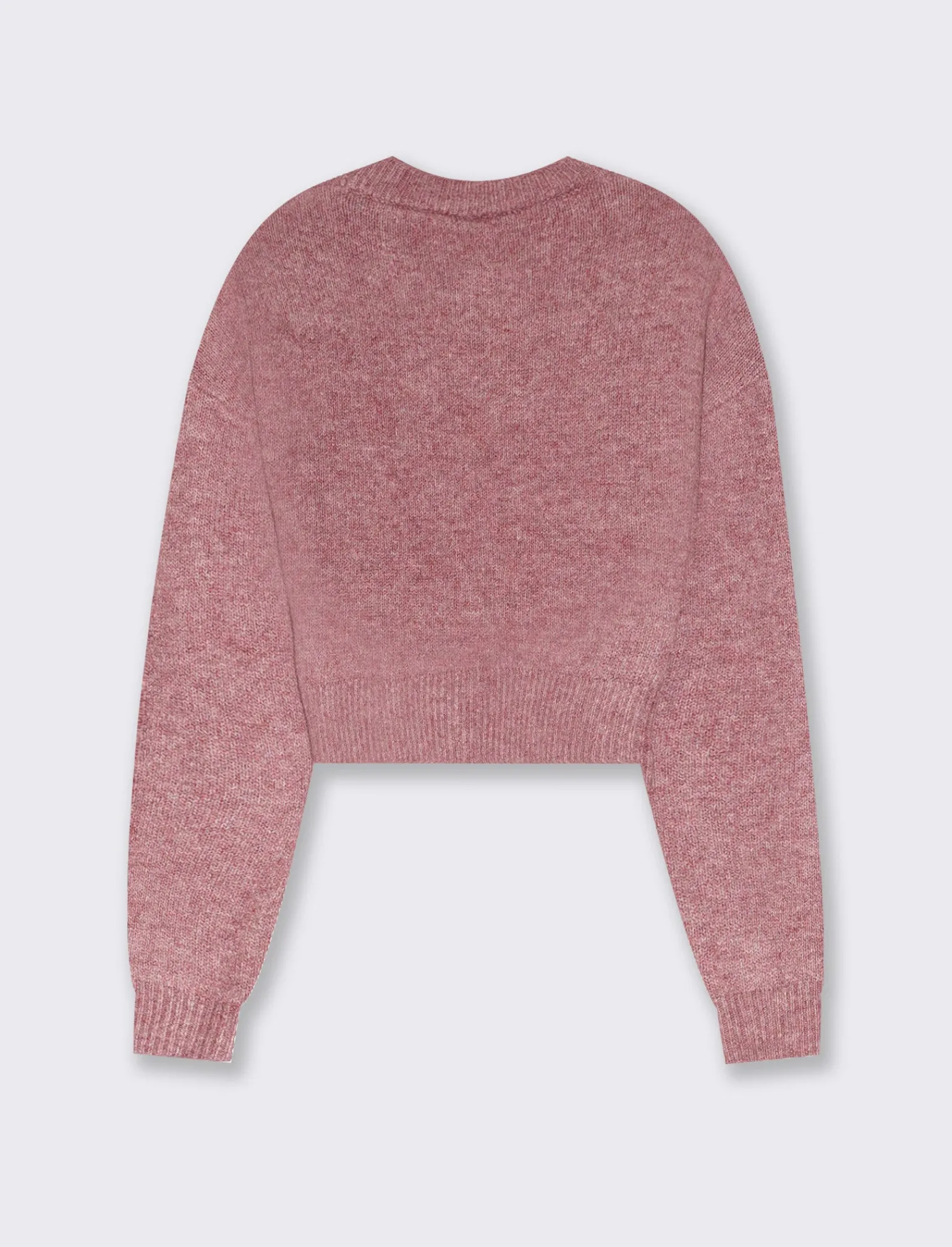 Donna Piazza Italia Maglieria<Maglia crop manica lunga giro collo con spalla a T - Rosa