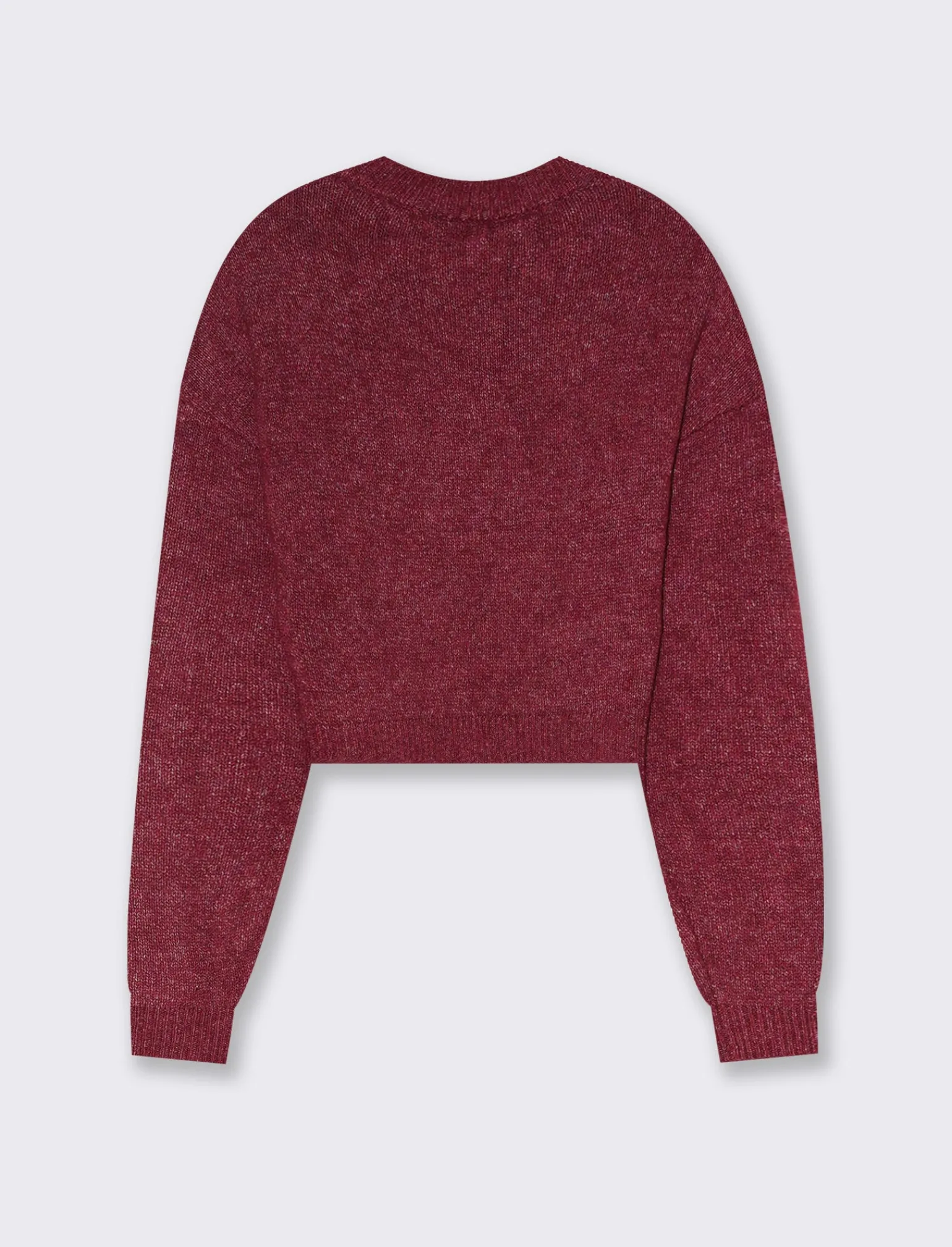 Donna Piazza Italia Maglieria<Maglia crop manica lunga giro collo con spalla a T - Rosso india