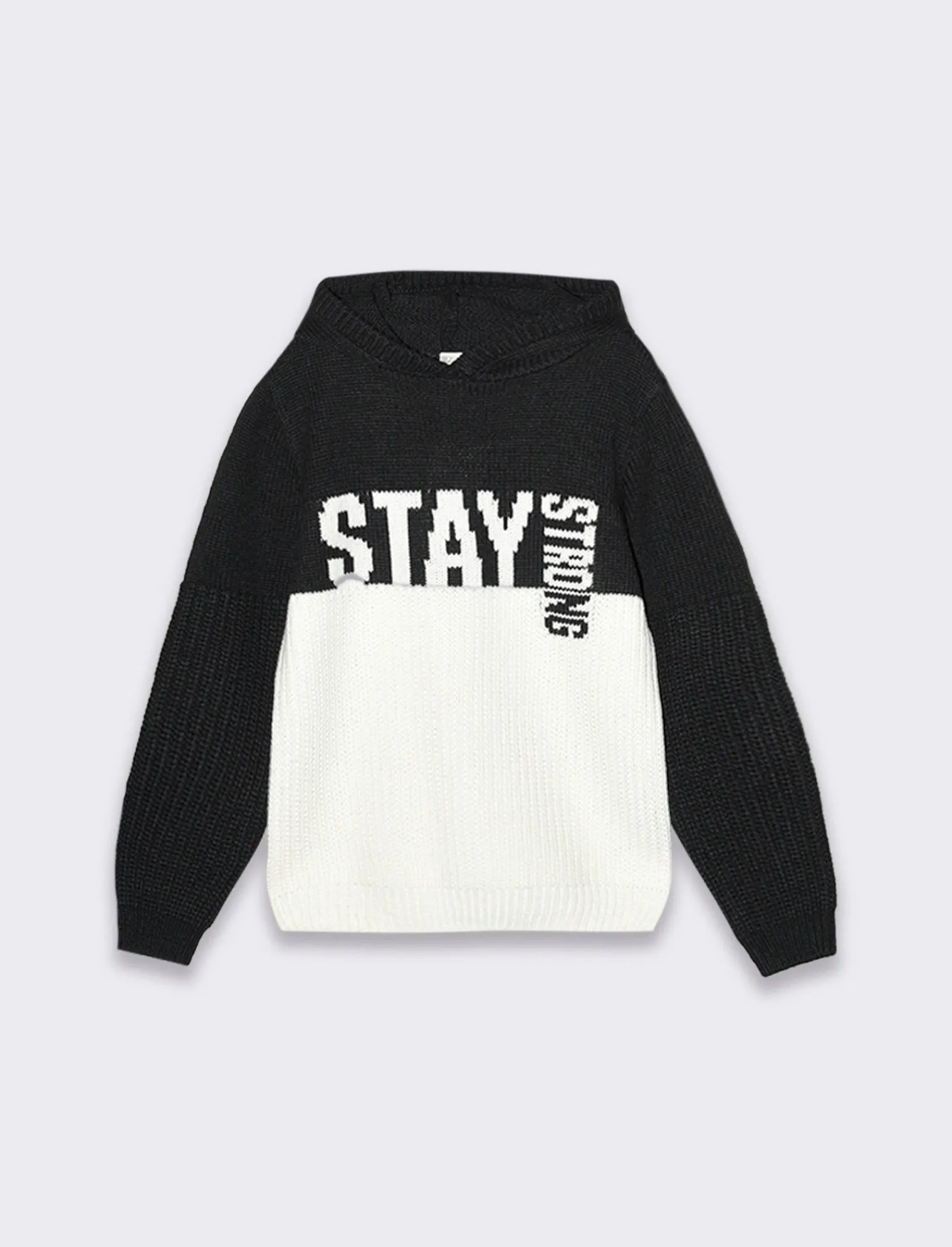 Bambino Piazza Italia Bambino | Maglieria<Maglia da bamino modello cappuccio, bicolor con motivo jacquard sul davanti -