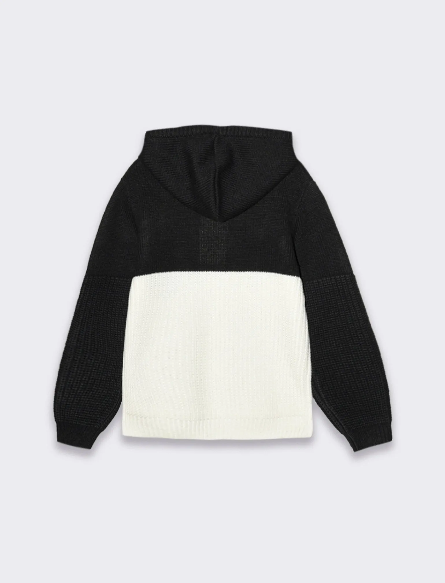 Bambino Piazza Italia Bambino | Maglieria<Maglia da bamino modello cappuccio, bicolor con motivo jacquard sul davanti -