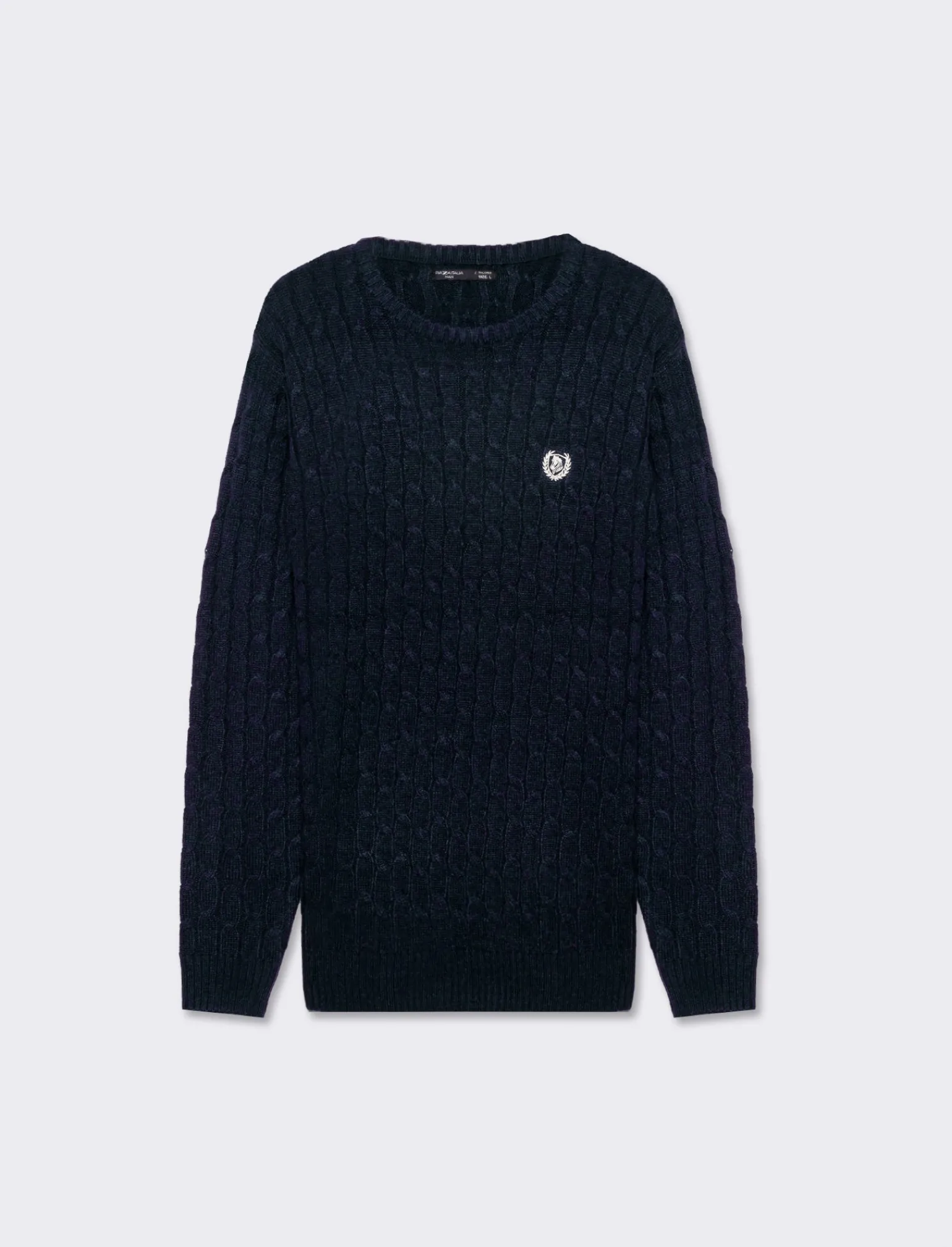 Uomo Piazza Italia Maglieria<Maglia dolcevita lavorazione a trecce con ricamo sul petto, regular fit -