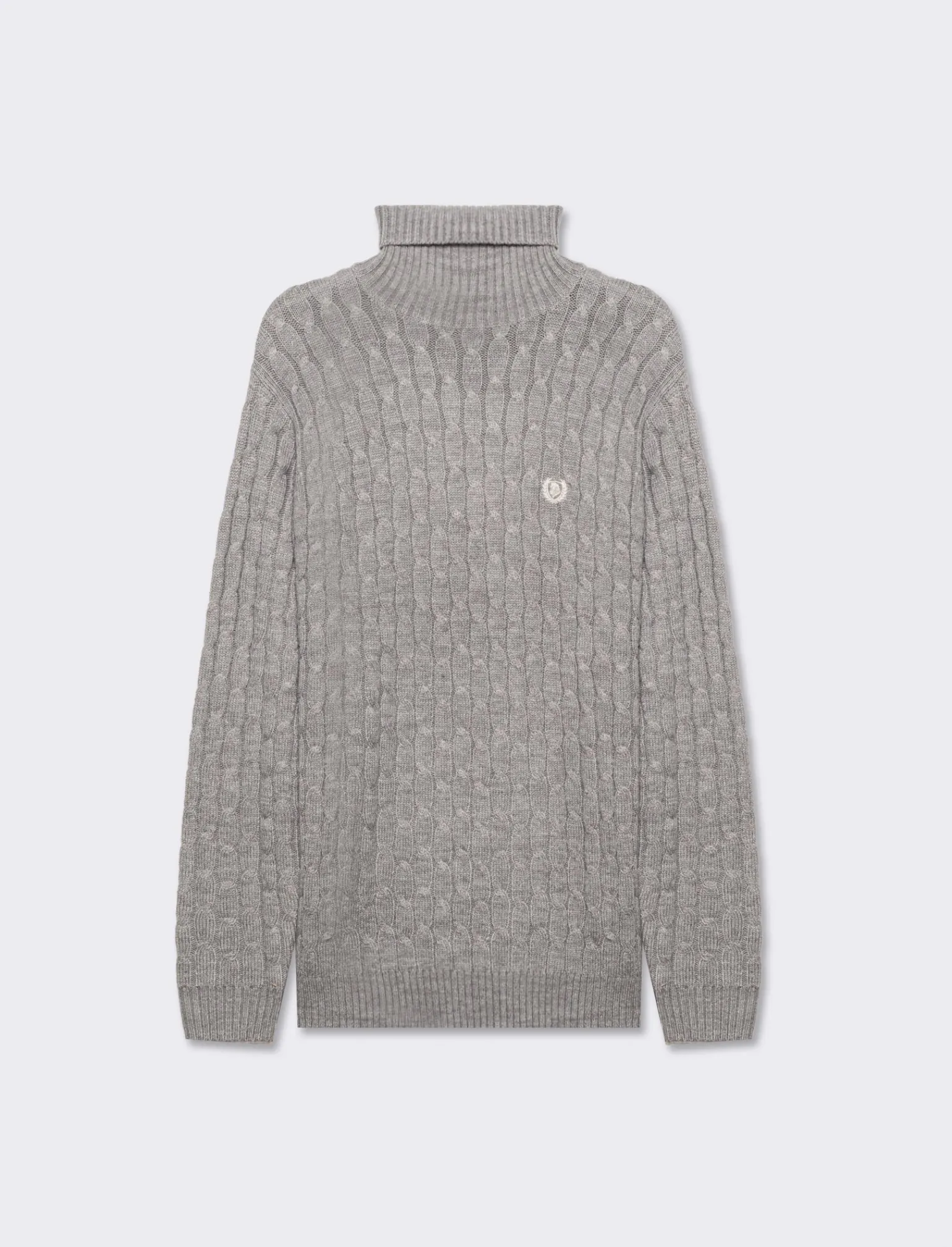 Uomo Piazza Italia Maglieria<Maglia dolcevita lavorazione a trecce con ricamo sul petto, regular fit - mel.