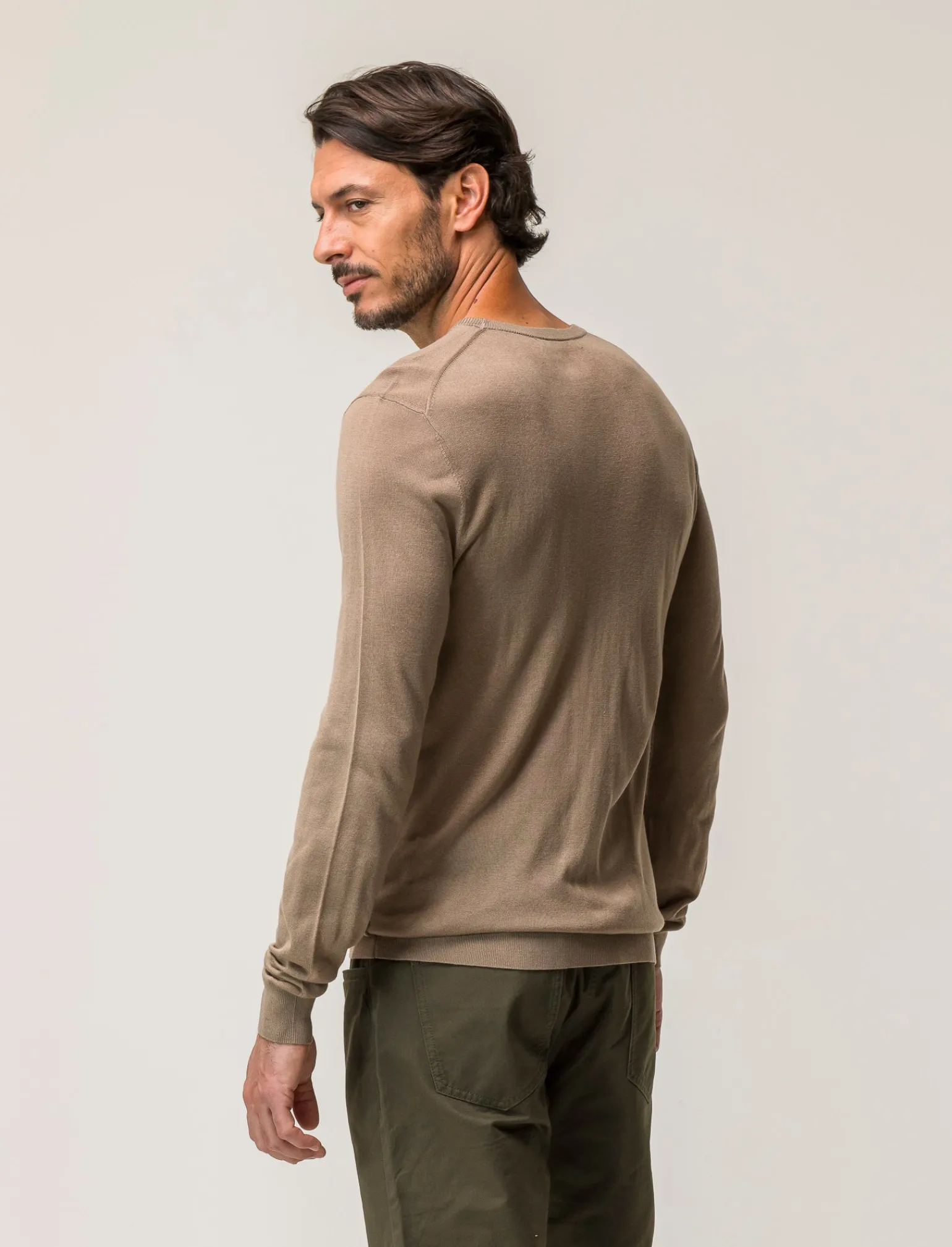 Uomo Piazza Italia Uomo | Maglieria<Maglia girocollo con filato effetto cachemere - tortora
