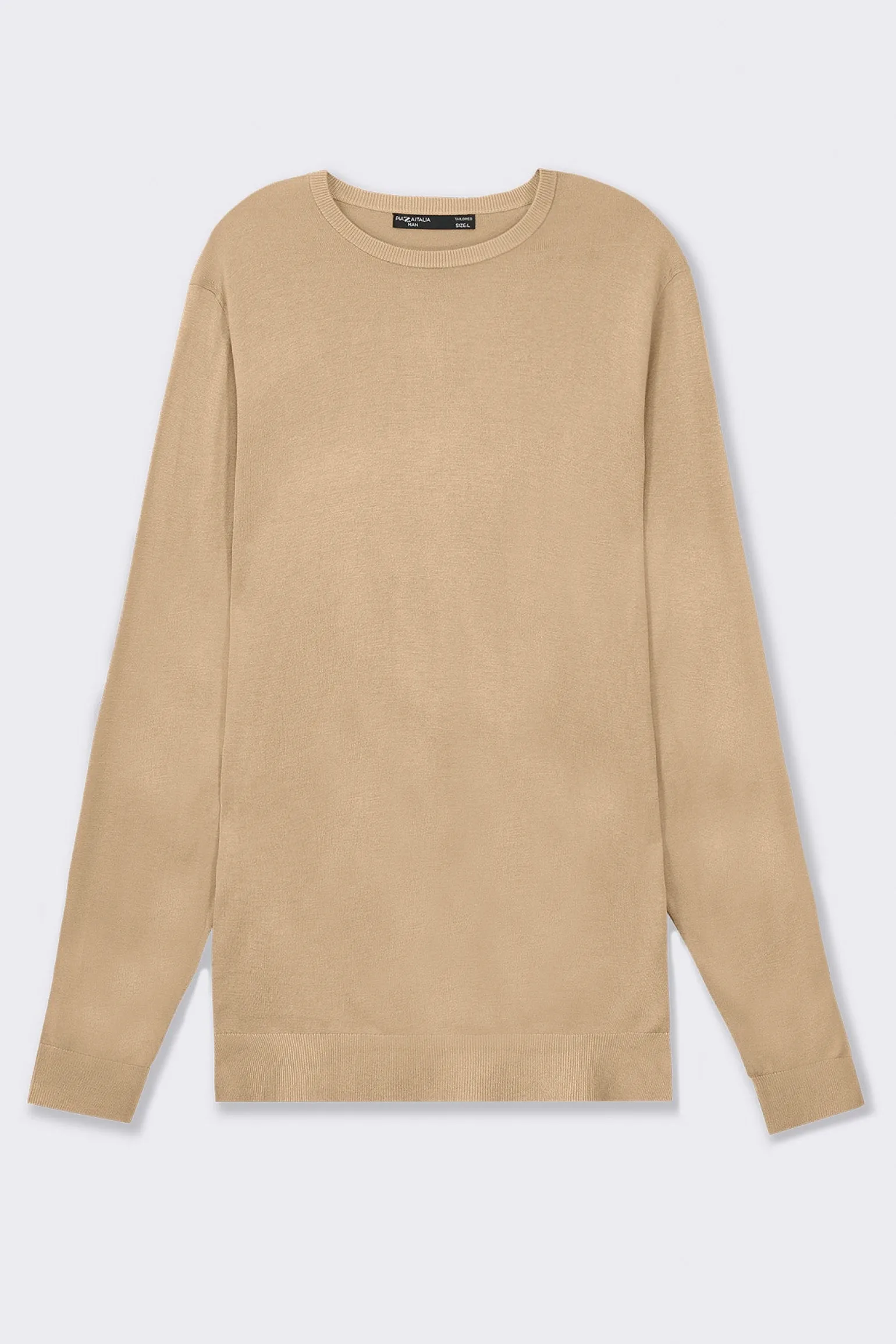 Uomo Piazza Italia Uomo | Maglieria<Maglia girocollo con filato effetto cachemere - tortora
