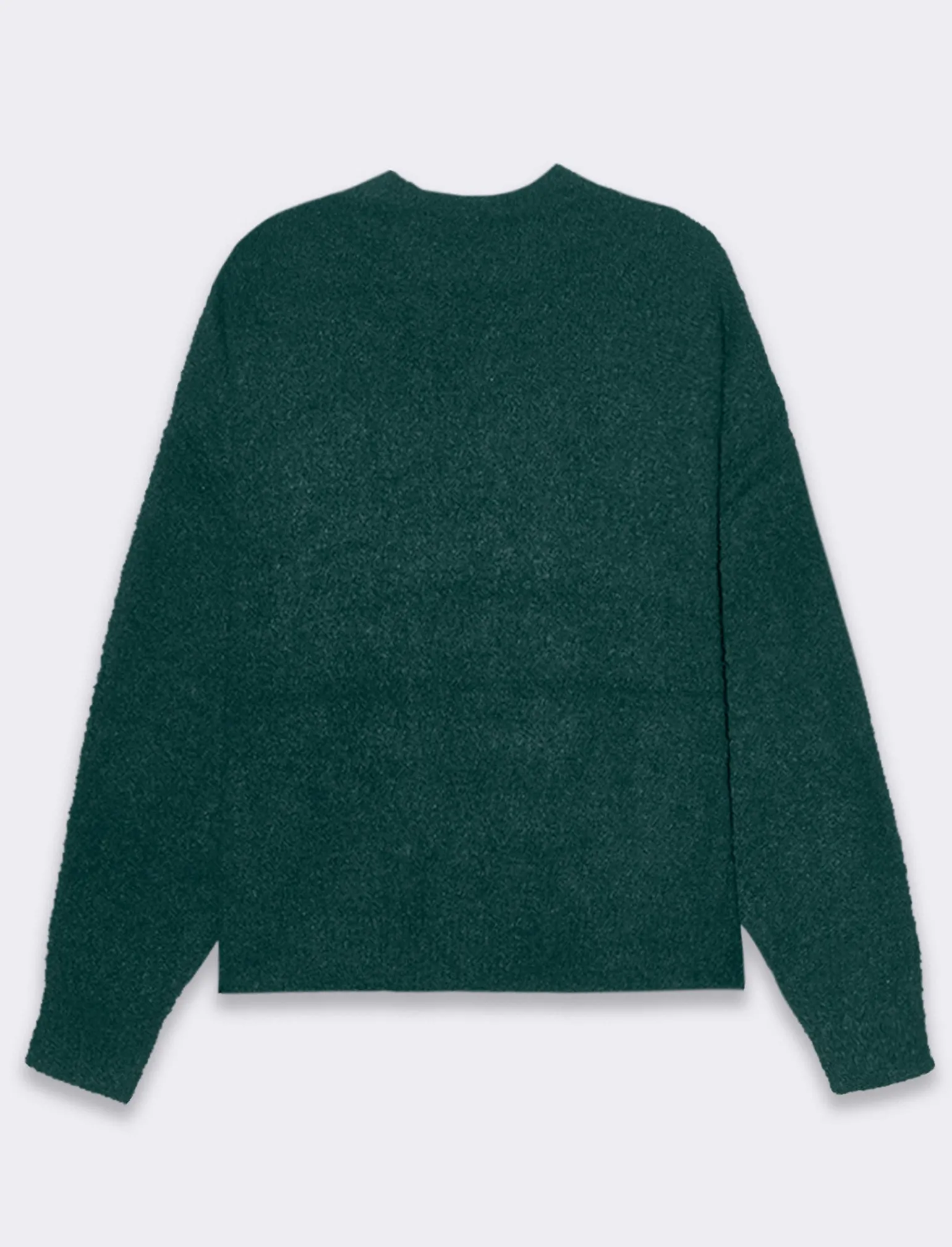 Donna Piazza Italia Maglieria<Maglia girocollo e manica lunga taglio crop tessuto effetto pelliccia - Verde scuro