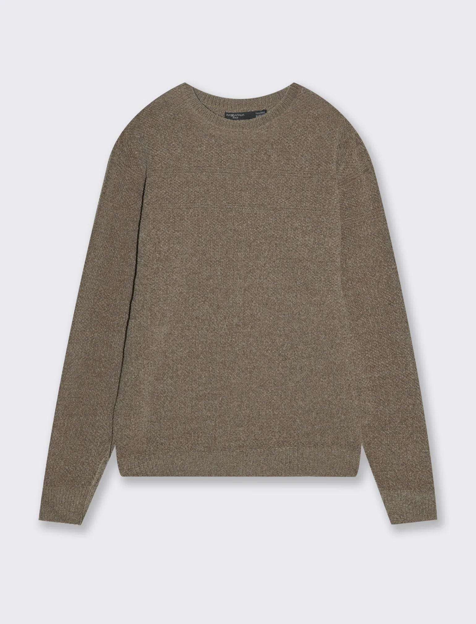 Uomo Piazza Italia Maglieria<Maglia girocollo in ciniglia lavorazione jacquard - Verde kaki