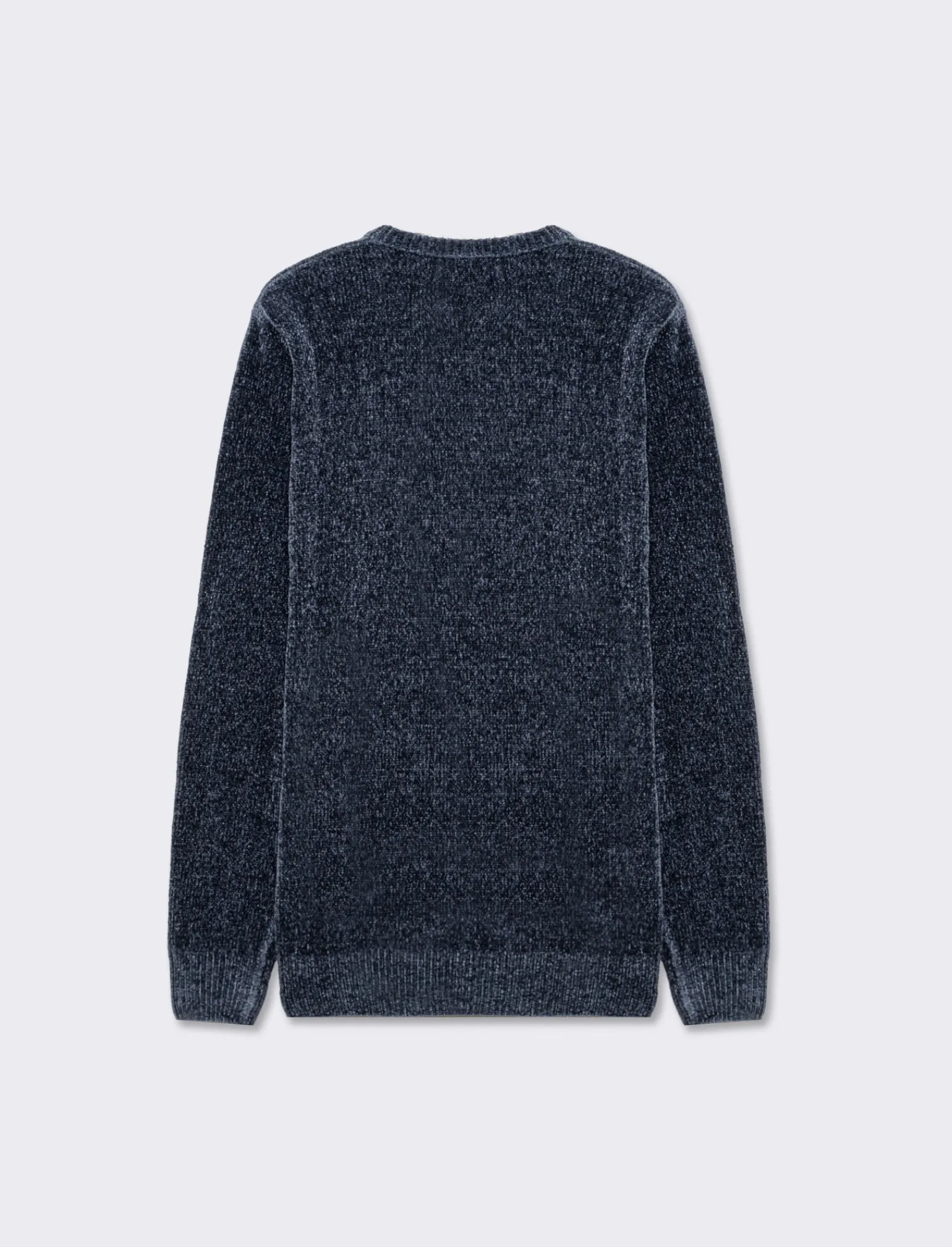 Uomo Piazza Italia Maglieria<Maglia girocollo in ciniglia regular fit con costina al collo, ai polsi e al fondo - Avion