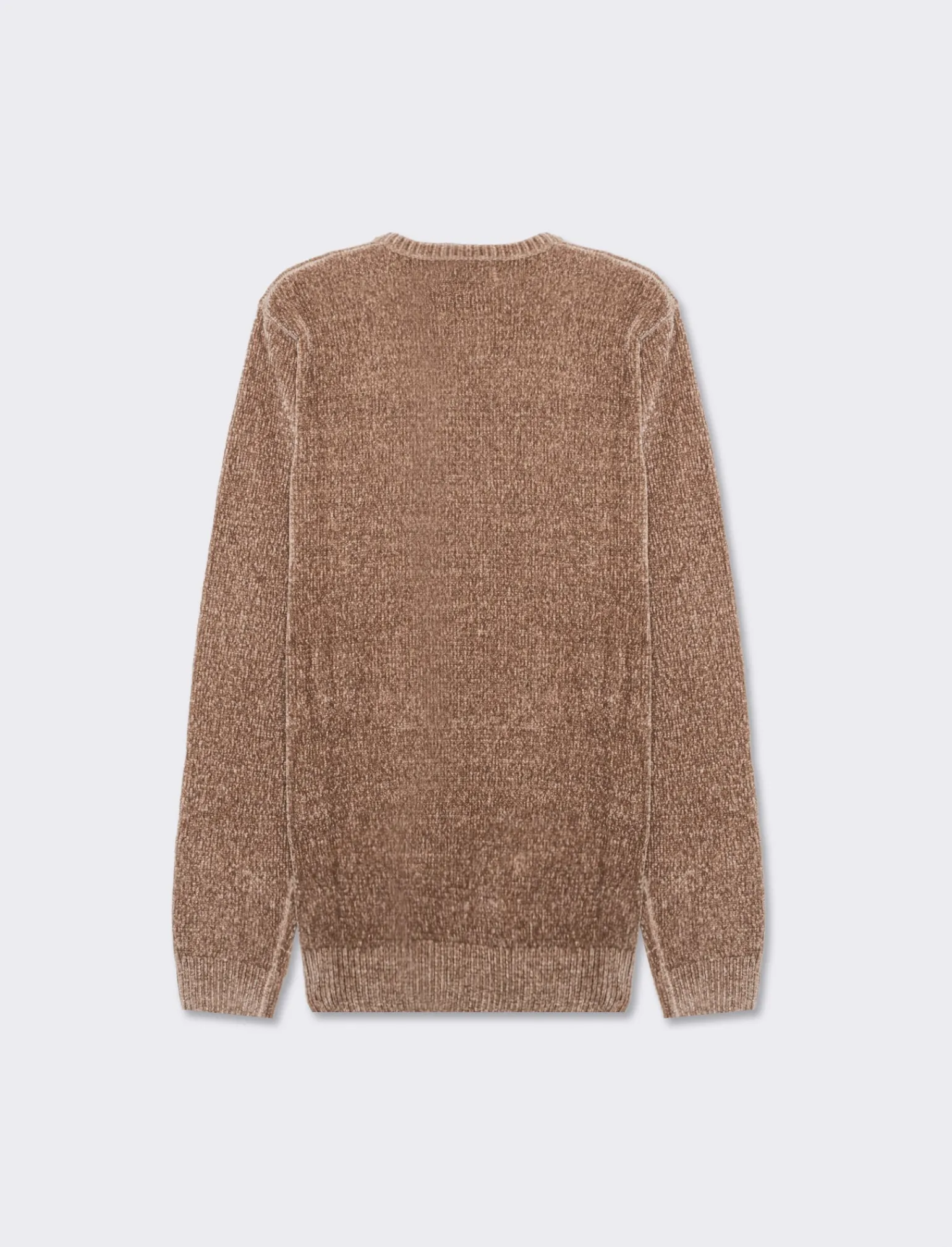 Uomo Piazza Italia Maglieria<Maglia girocollo in ciniglia regular fit con costina al collo, ai polsi e al fondo - tortora