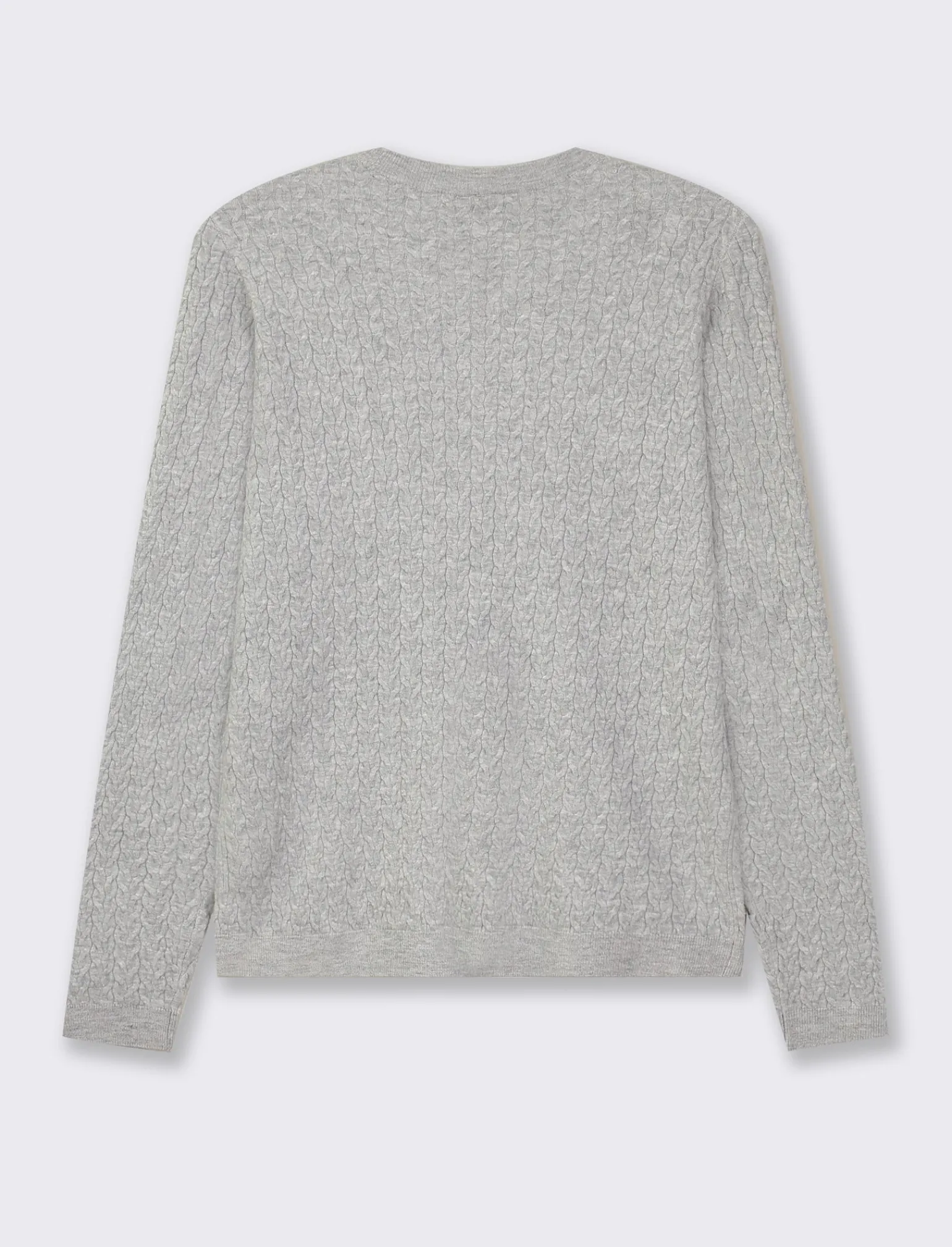 Donna Piazza Italia Maglieria<Maglia girocollo in morbido filato con motivo a treccia vestibilità slim - chiaro