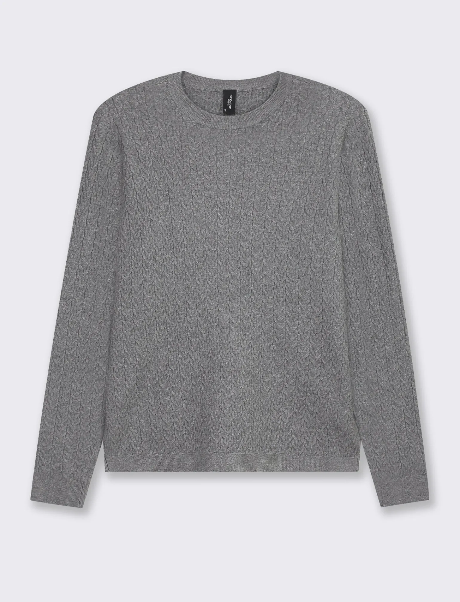Donna Piazza Italia Maglieria<Maglia girocollo in morbido filato con motivo a treccia vestibilità slim - melange