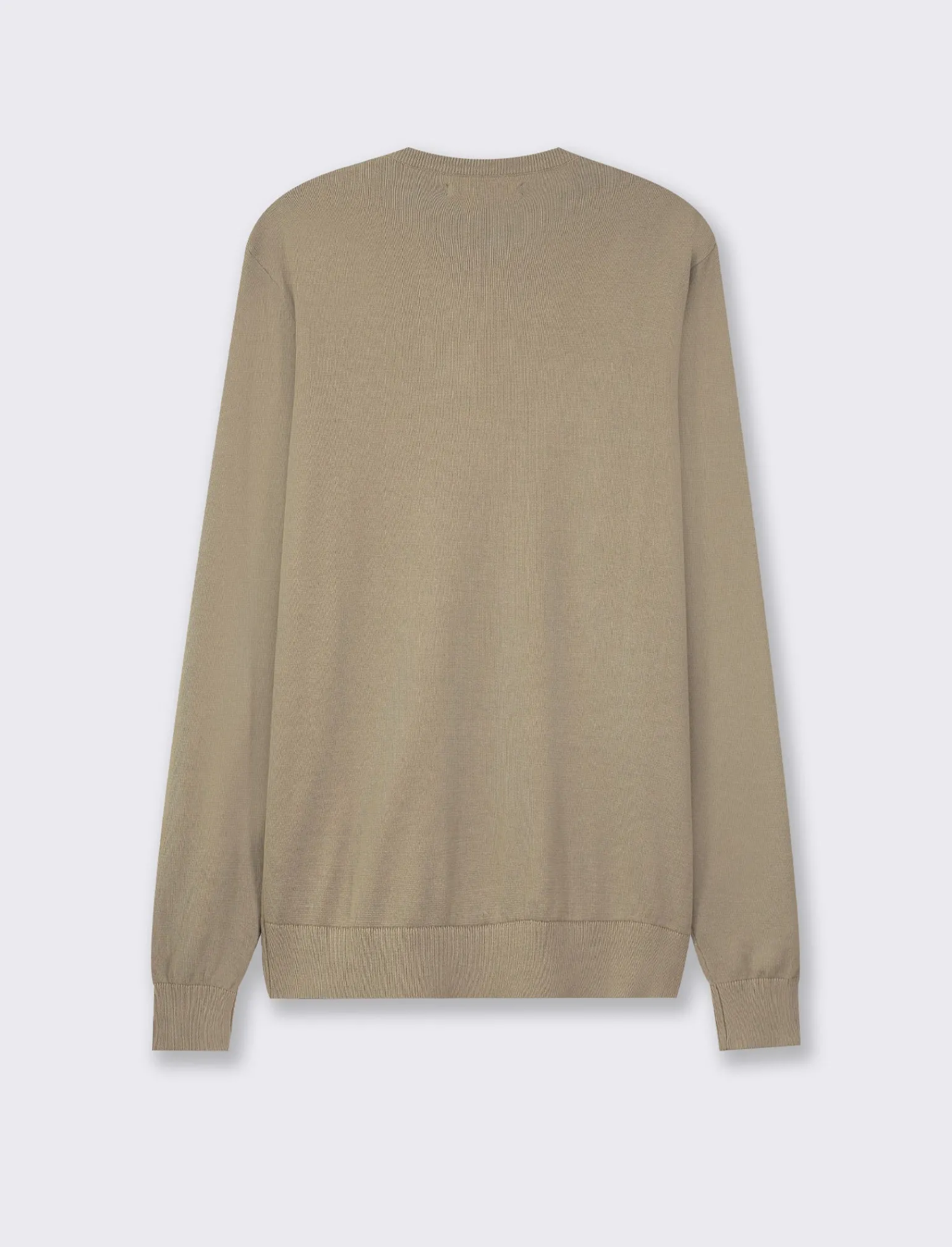 Uomo Piazza Italia Uomo | Maglieria<Maglia girocollo in puro cotone premium con costina al collo, ai polsi e al fondo - kaki