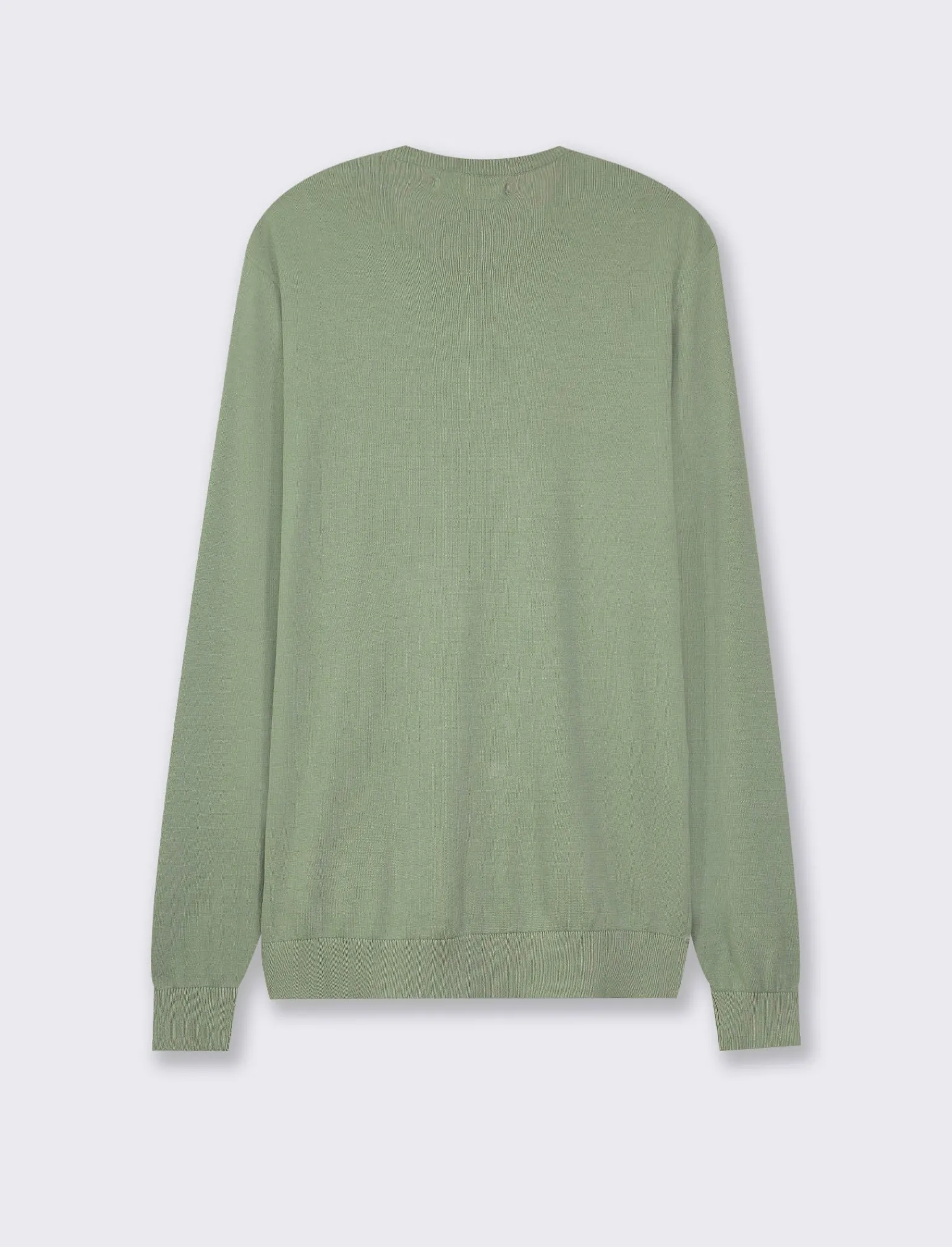Uomo Piazza Italia Uomo | Maglieria<Maglia girocollo in puro cotone premium con costina al collo, ai polsi e al fondo - salvia