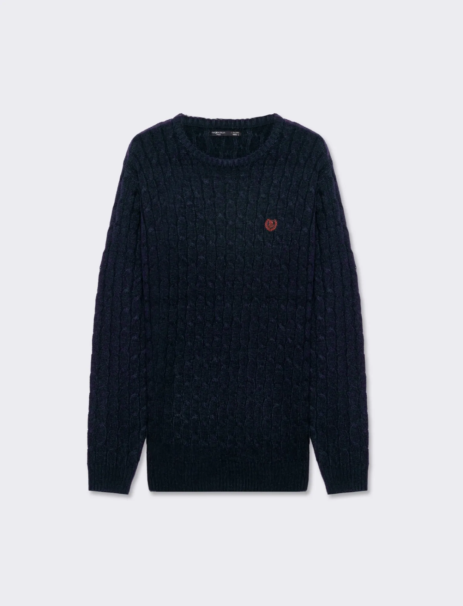 Uomo Piazza Italia Maglieria<Maglia girocollo lavorazione a trecce con ricamo sul petto, regular fit -