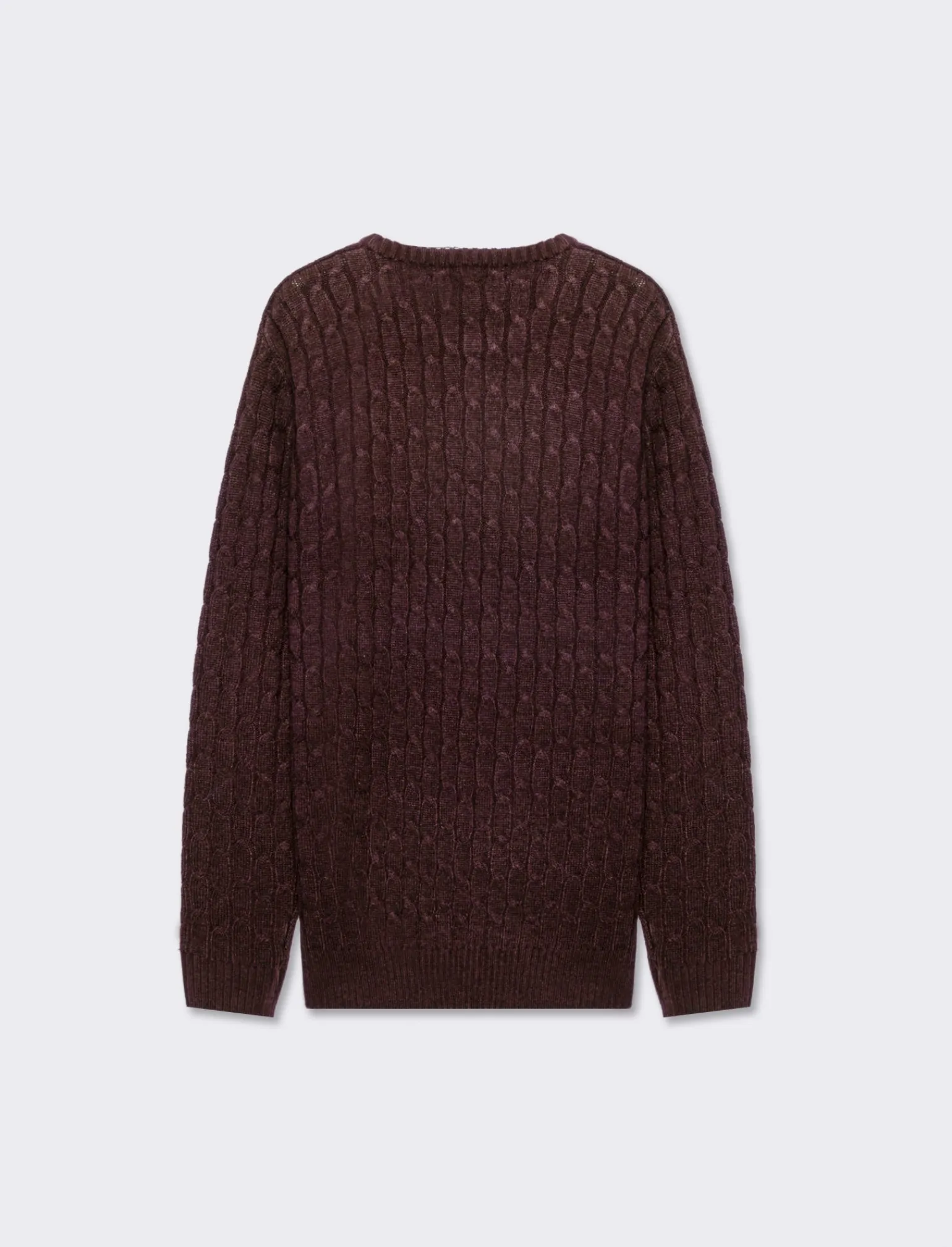 Uomo Piazza Italia Maglieria<Maglia girocollo lavorazione a trecce con ricamo sul petto, regular fit - Bordeaux