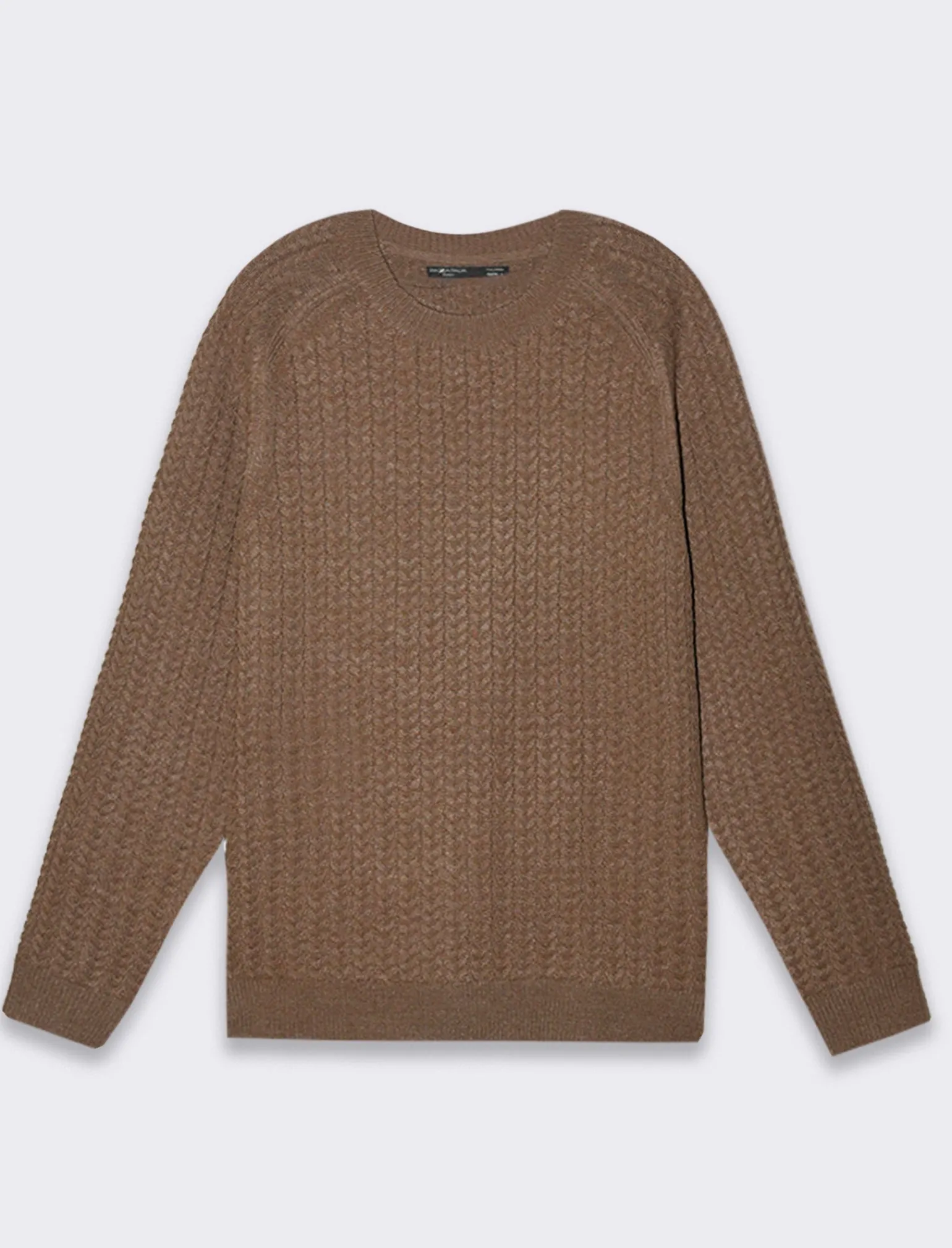 Uomo Piazza Italia Maglieria<Maglia girocollo lavorazione jacquard a trecce regular fit - fango