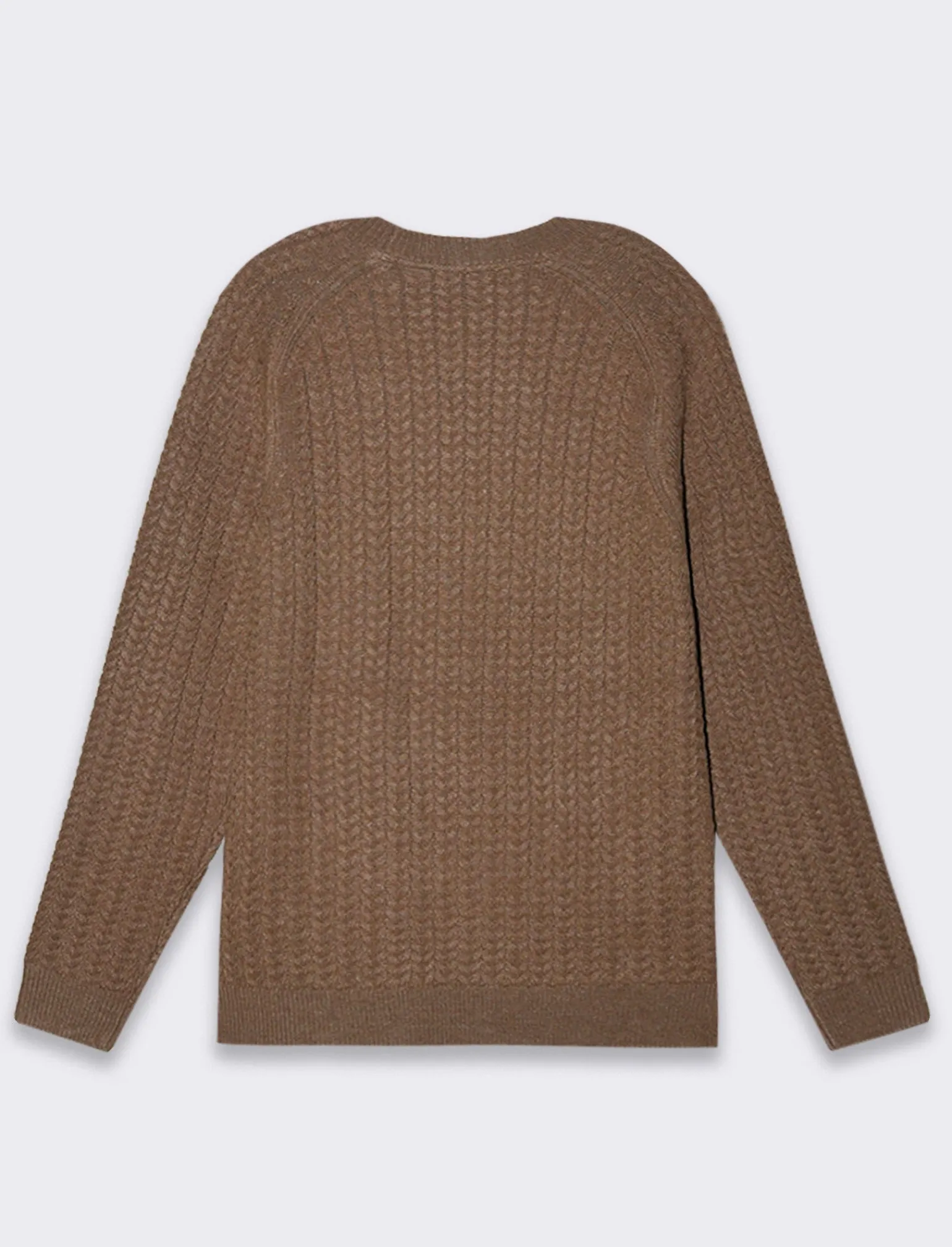 Uomo Piazza Italia Maglieria<Maglia girocollo lavorazione jacquard a trecce regular fit - fango