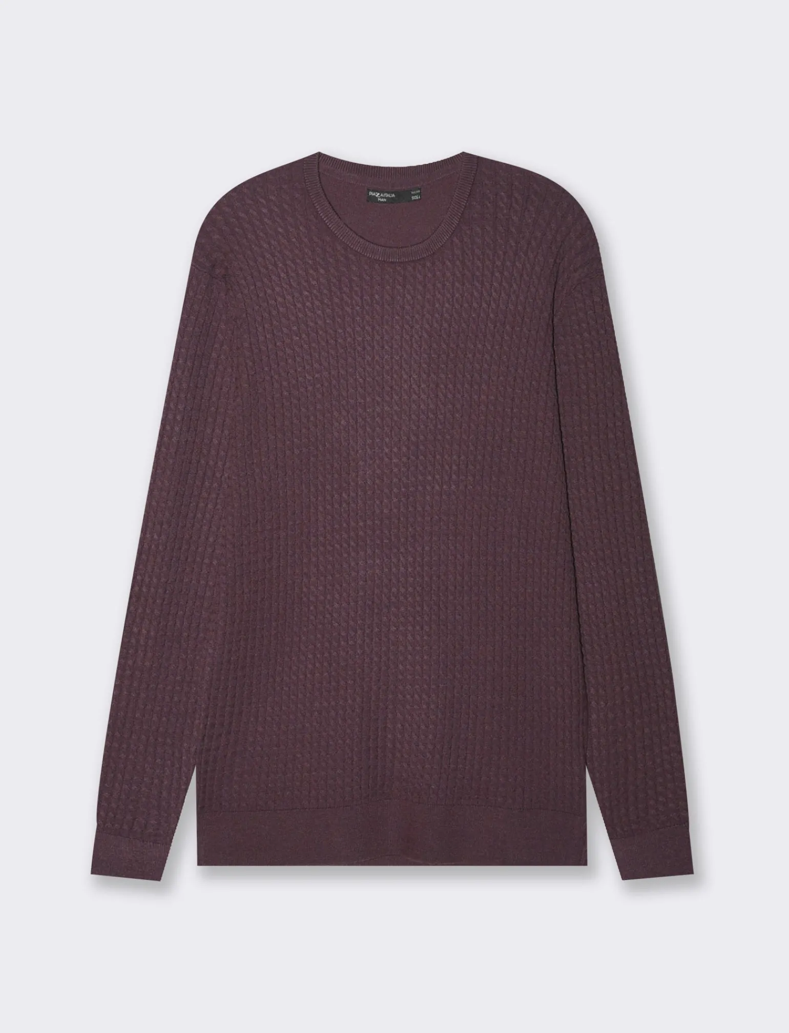 Uomo Piazza Italia Uomo | Maglieria<Maglia girocollo lavorazione jacquard a treccine regular fit - Bordeaux
