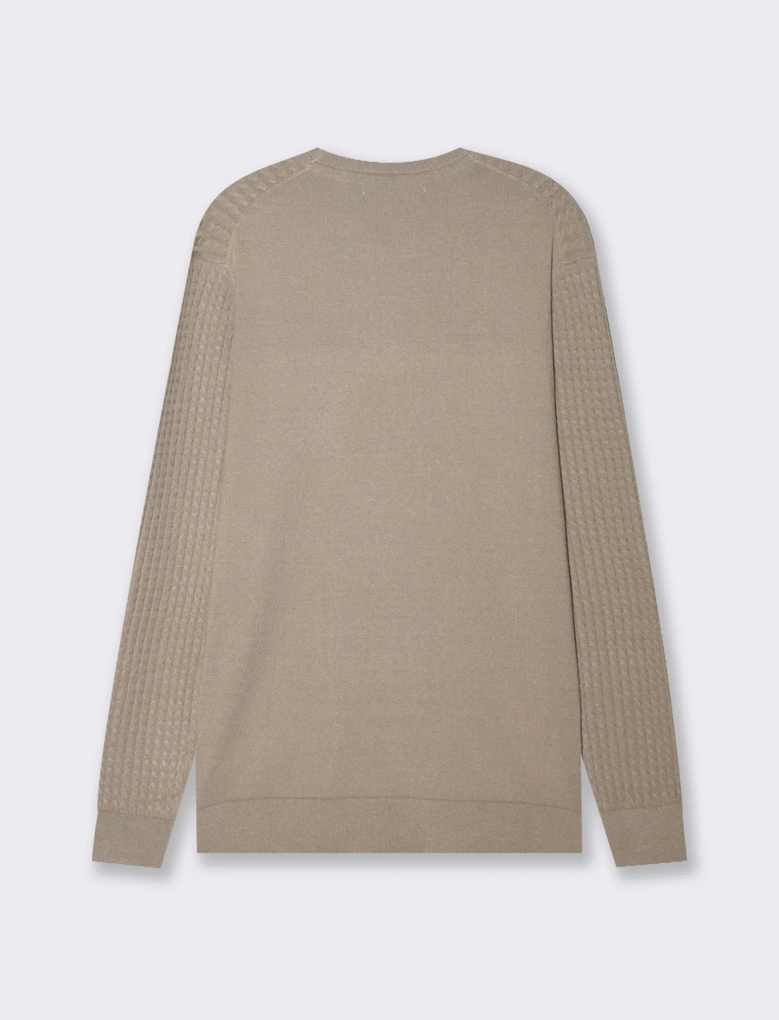 Uomo Piazza Italia Uomo | Maglieria<Maglia girocollo lavorazione jacquard a treccine regular fit - tortora